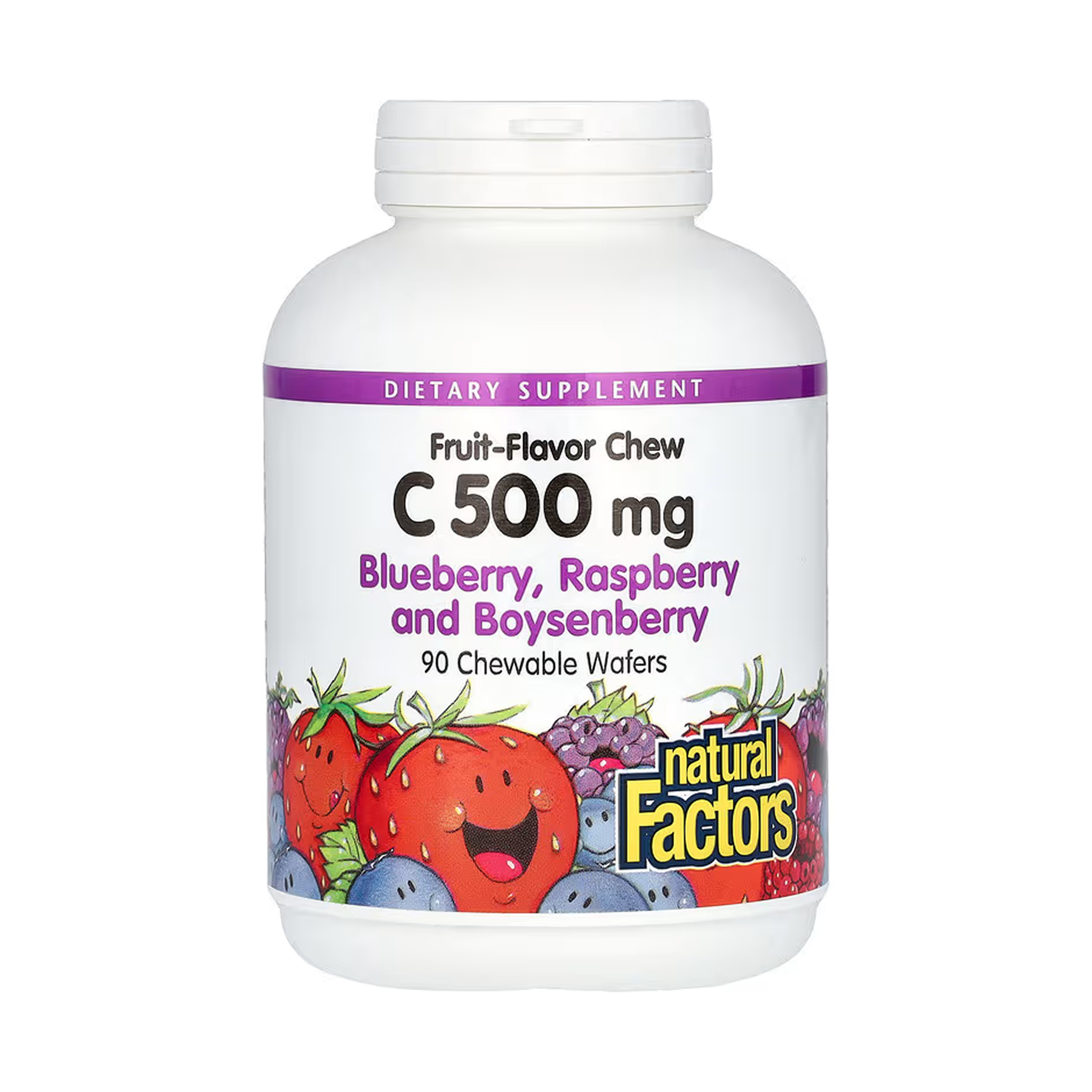 Natural Factors Vitamin C 500mg - 90 tabs Mixed Berry 2023-10-6552
