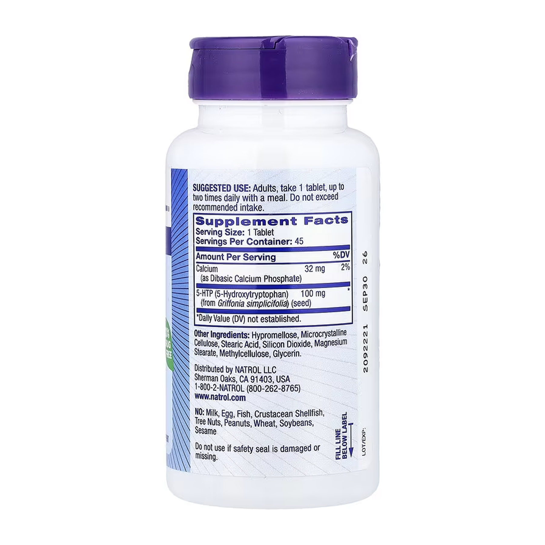 NATROL 5-HTP 100mg Time Release - 45 tabs (До 08.26) 2024-11-0005