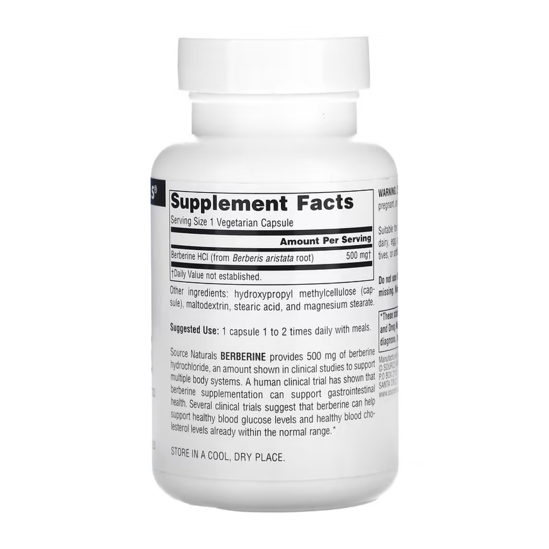 Source Naturals Berberine 500 mg - 60 caps 2023-10-5147