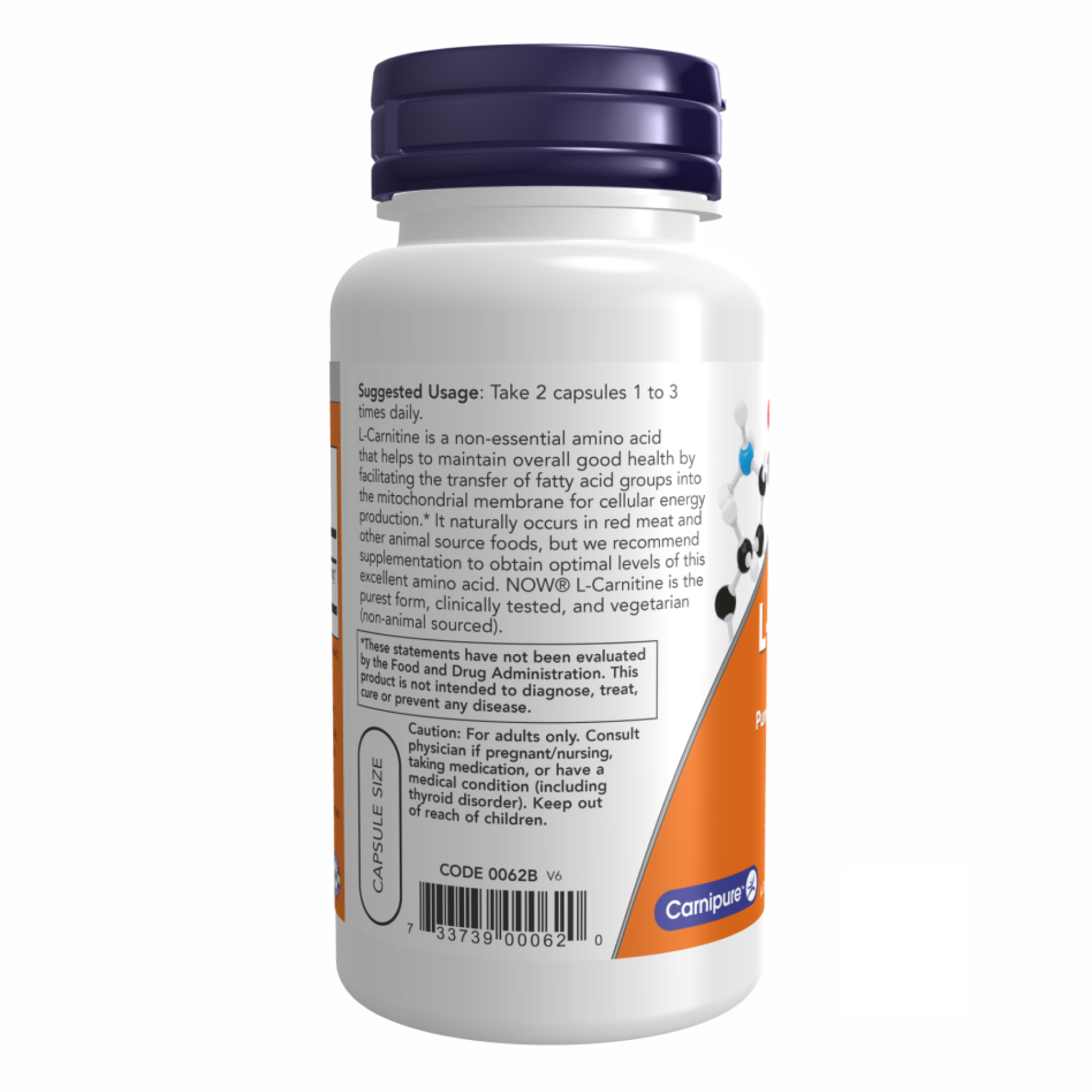 Now Foods L-Carnitine 250mg - 60 vcaps 2022-10-1398