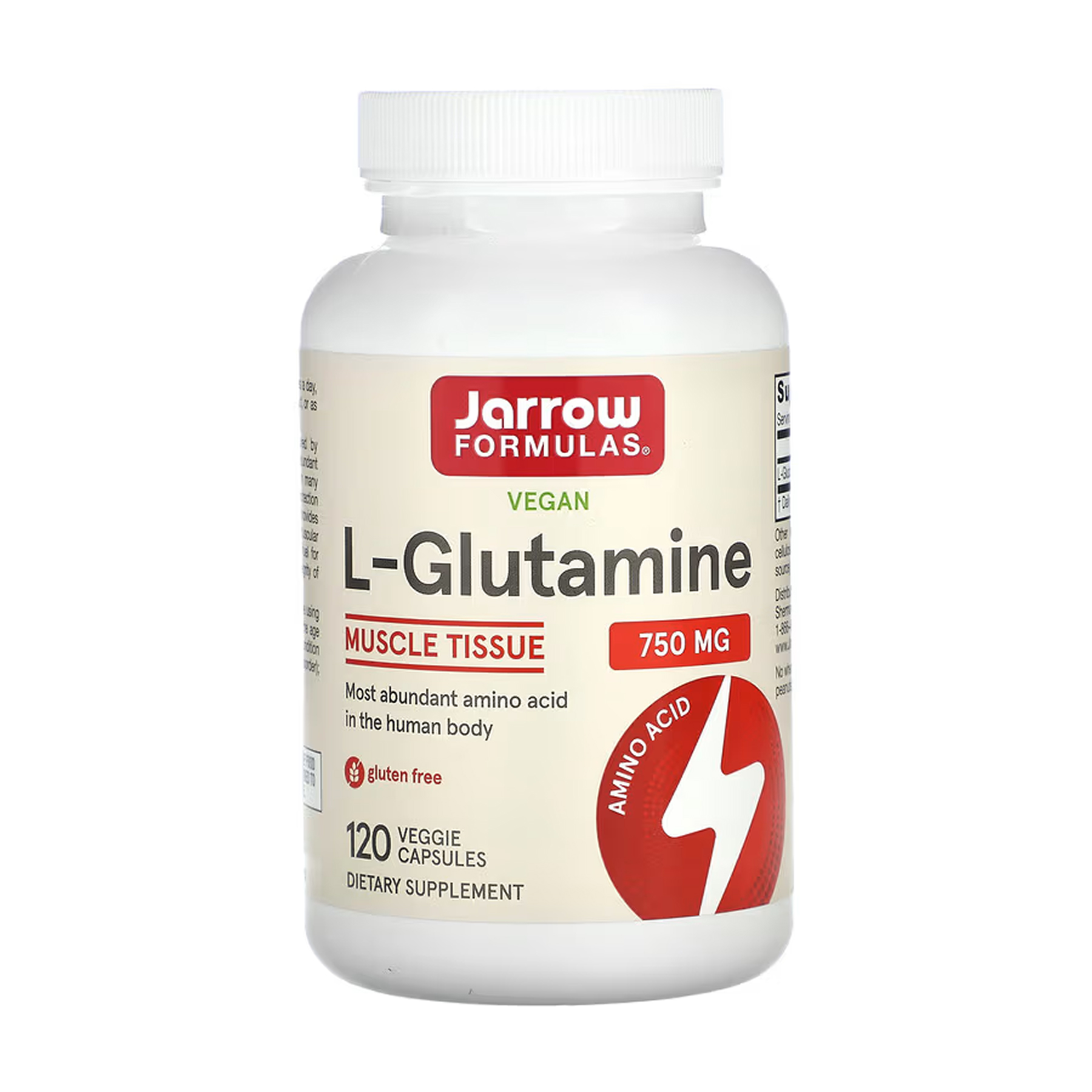 Jarrow Formulas L-Glutamine 750mg- 120 caps 2023-10-5573