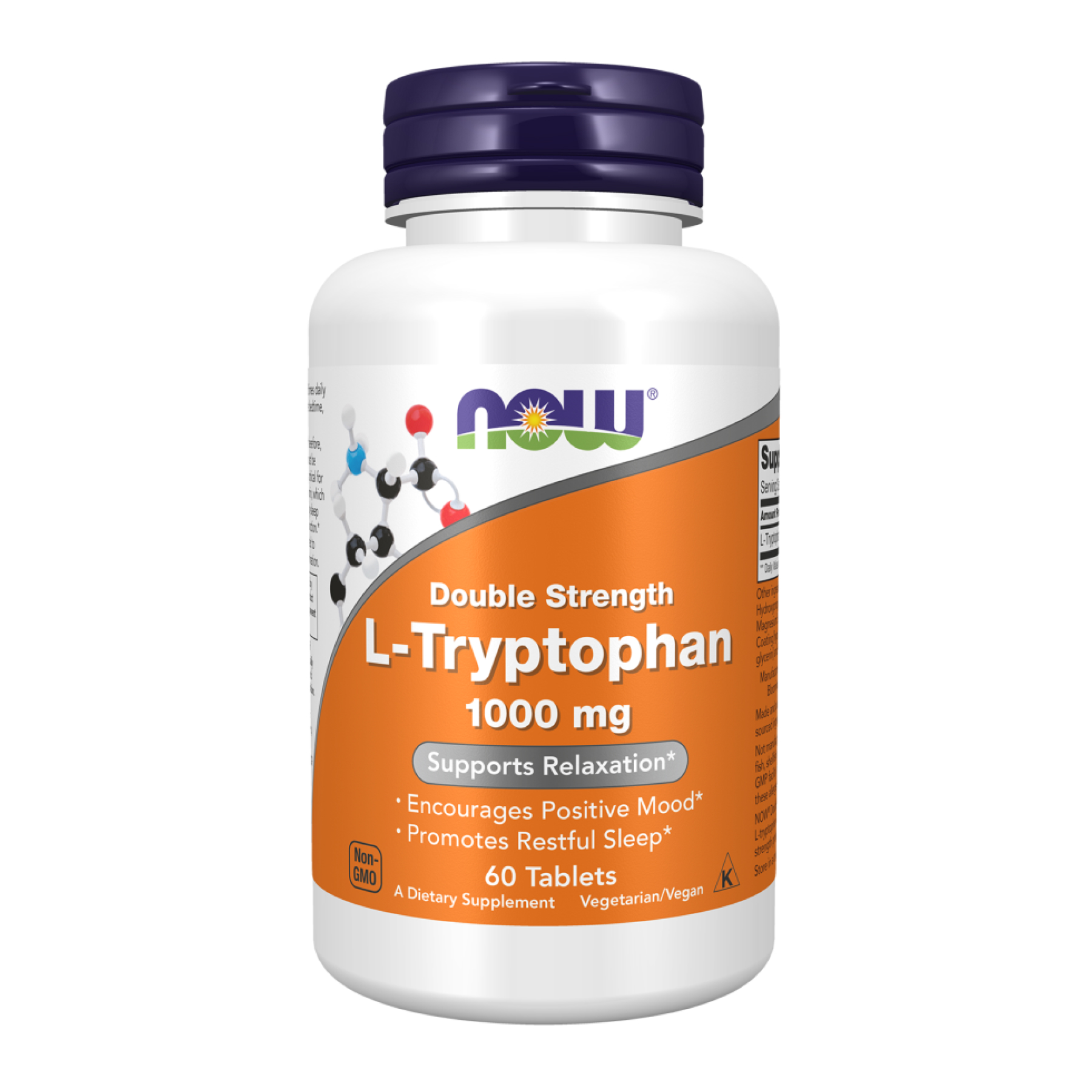 Now Foods L-Tryptophan Double Strength 1000mg - 60 tabs 2023-10-3092