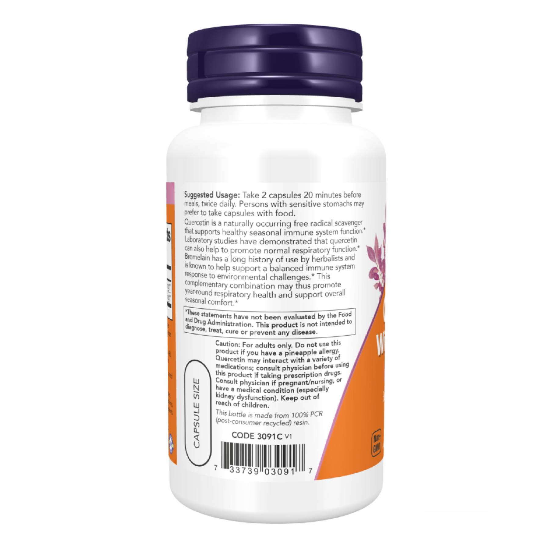 Now Foods Quercetin with Bromelain - 120 vcaps 2022-10-0404