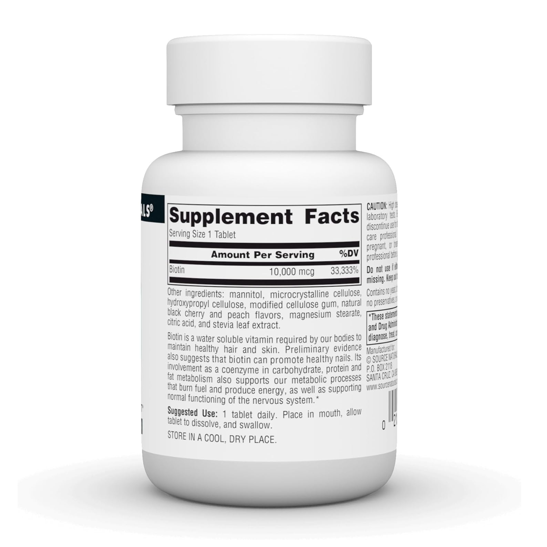 Source Naturals Biotin Fast Melt 10000 mcg - 120 tabs 2023-10-5123