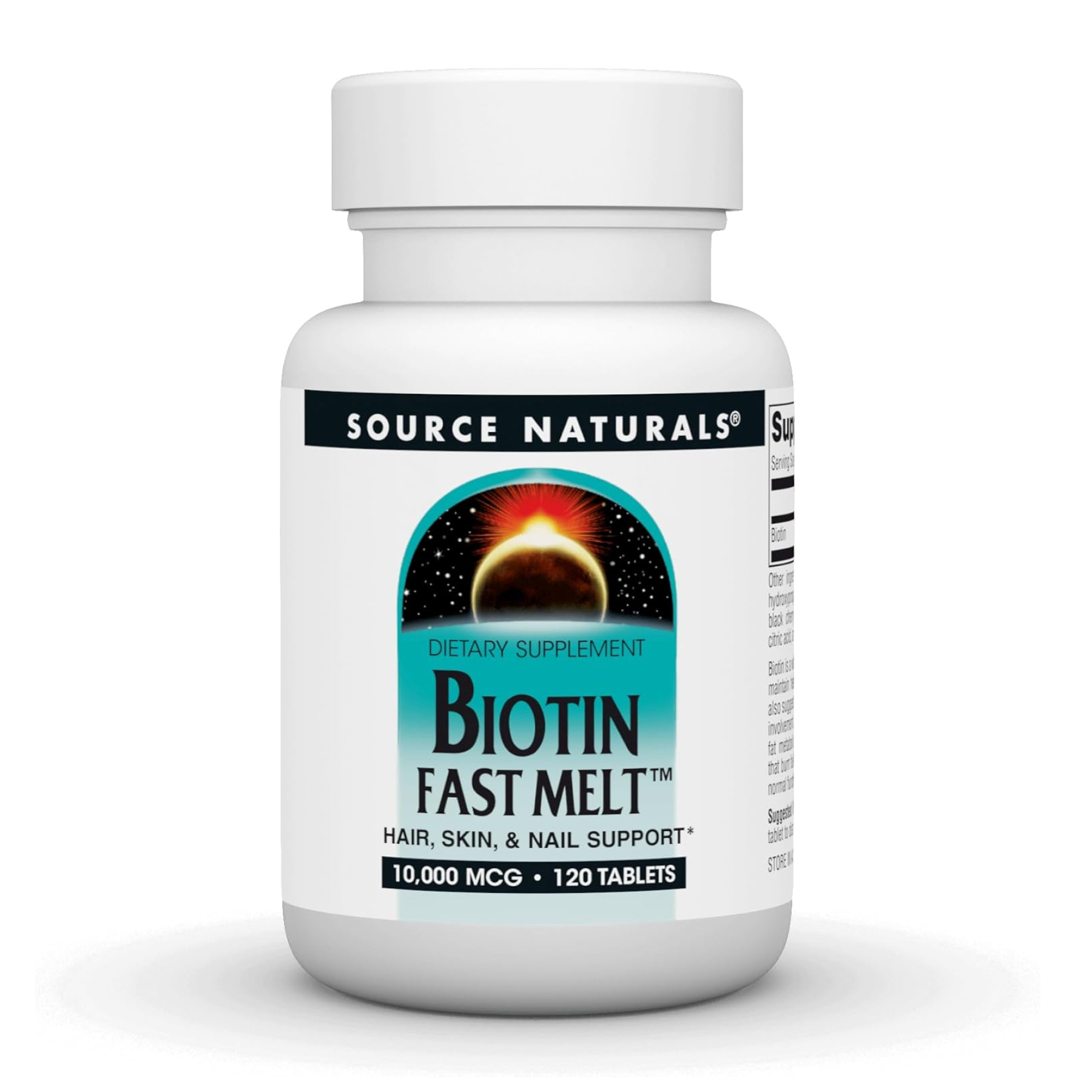 Source Naturals Biotin Fast Melt 10000 mcg - 120 tabs 2023-10-5123