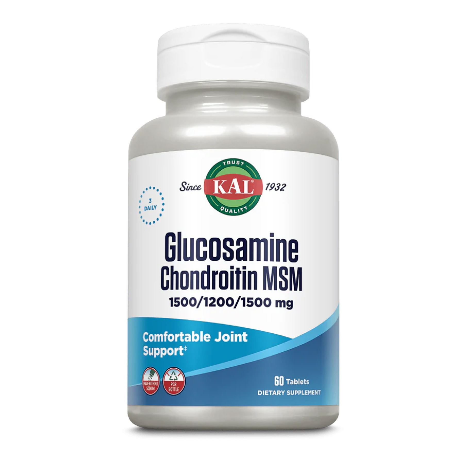 KAL Glucosamine Chondroitin MSM - 60 tabs 2023-10-3158