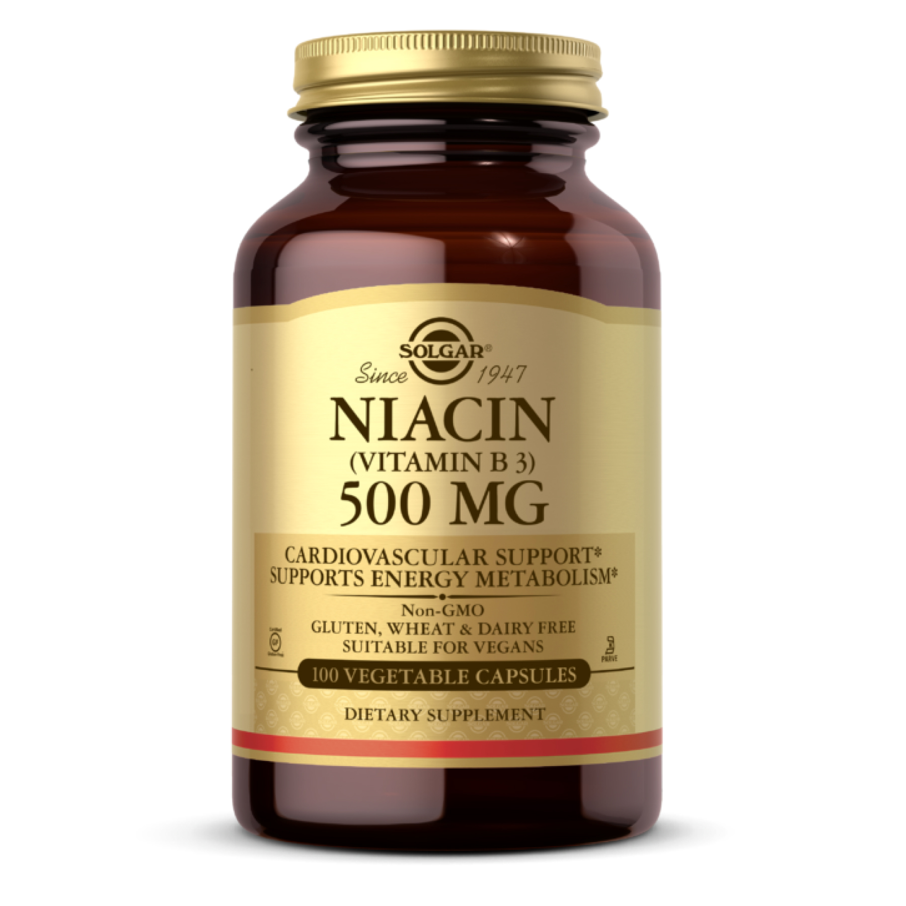 Solgar Niacin (Vitamin B3) 500mg - 100 vcaps 2022-10-1535