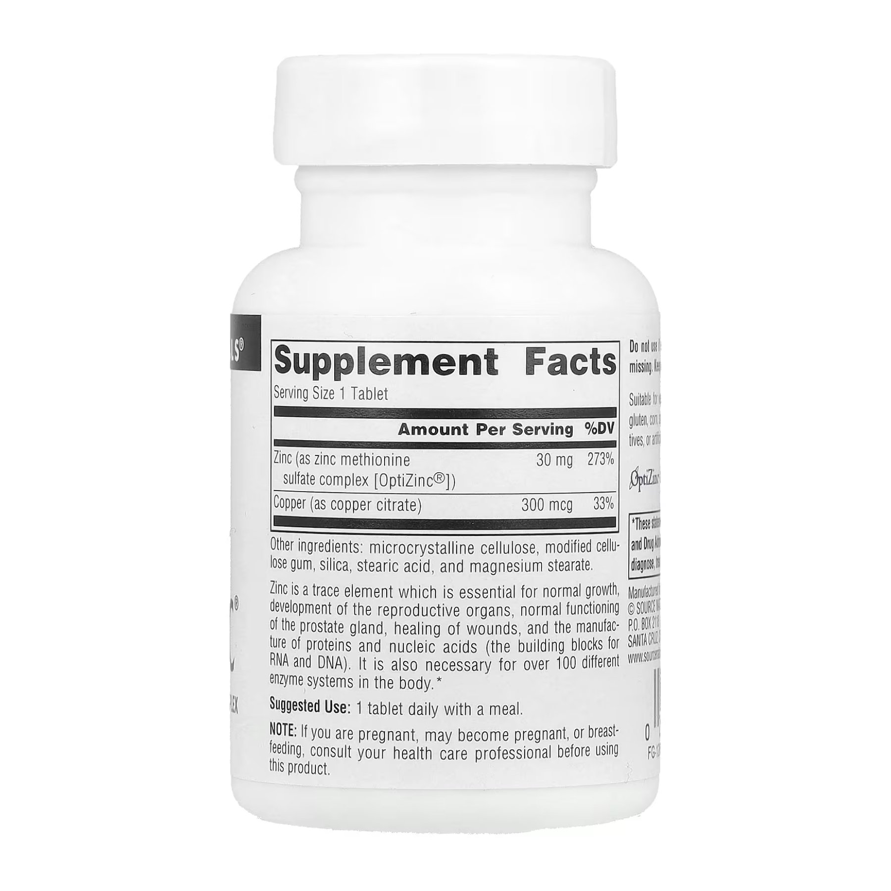 Source Naturals OptiZinc® - 60 tabs 2023-10-4616