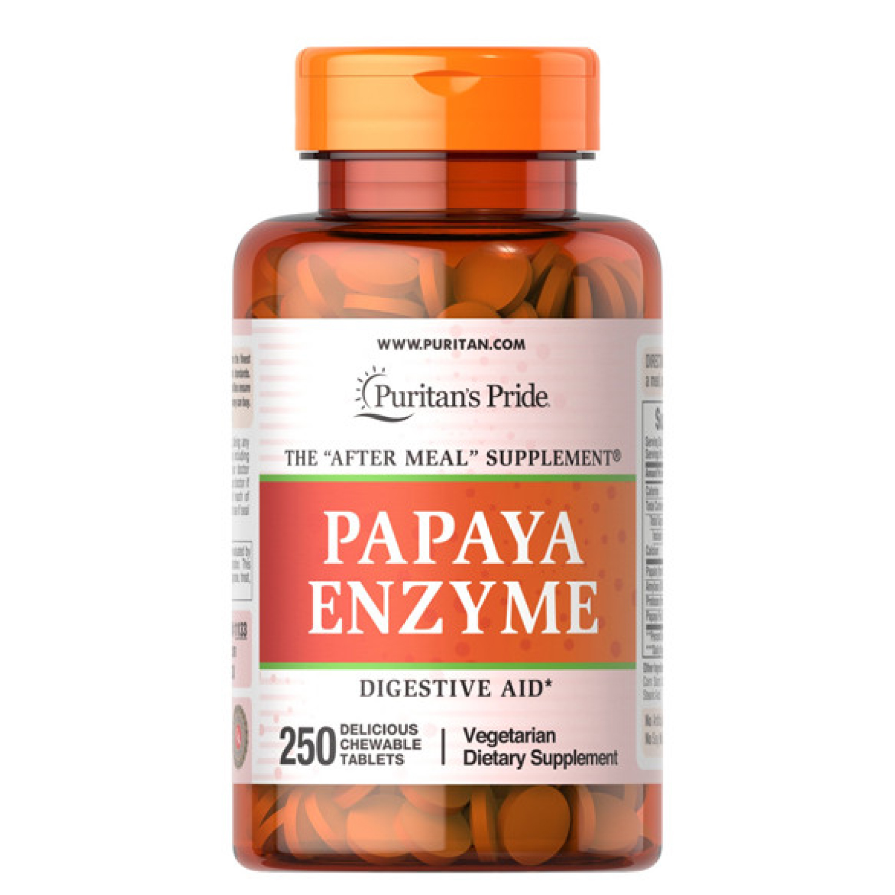 Puritans Pride Papaya Enzyme - 250 tablets 100-13-1481728-20