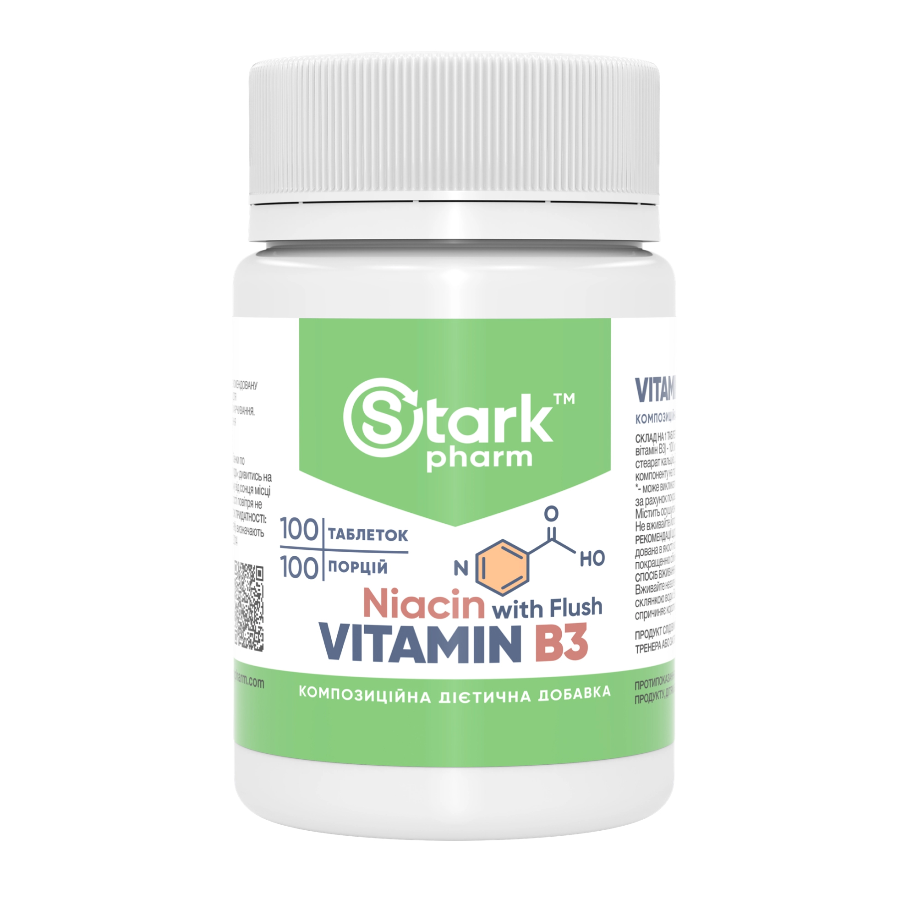 Stark Pharm Vitamin B3 Niacin - 100 caps 2023-10-4665