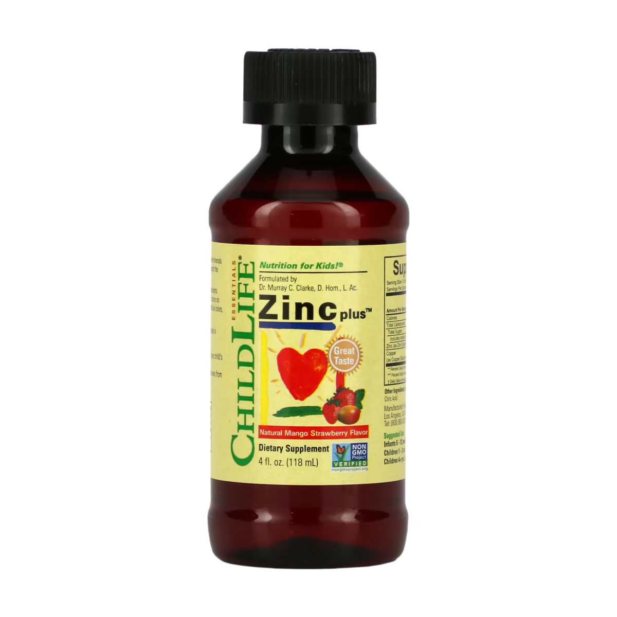 ChildLife Essentials Zinc Plus Liquid - 118ml Natural Mango Strawberry 2023-10-3720