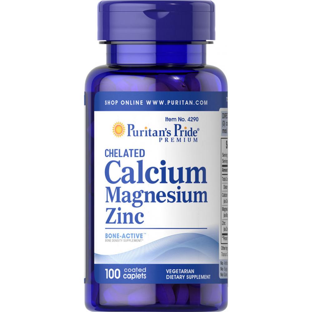 Puritans Pride Calcium Magnesium Zinc - 100caps 100-82-7107359-20