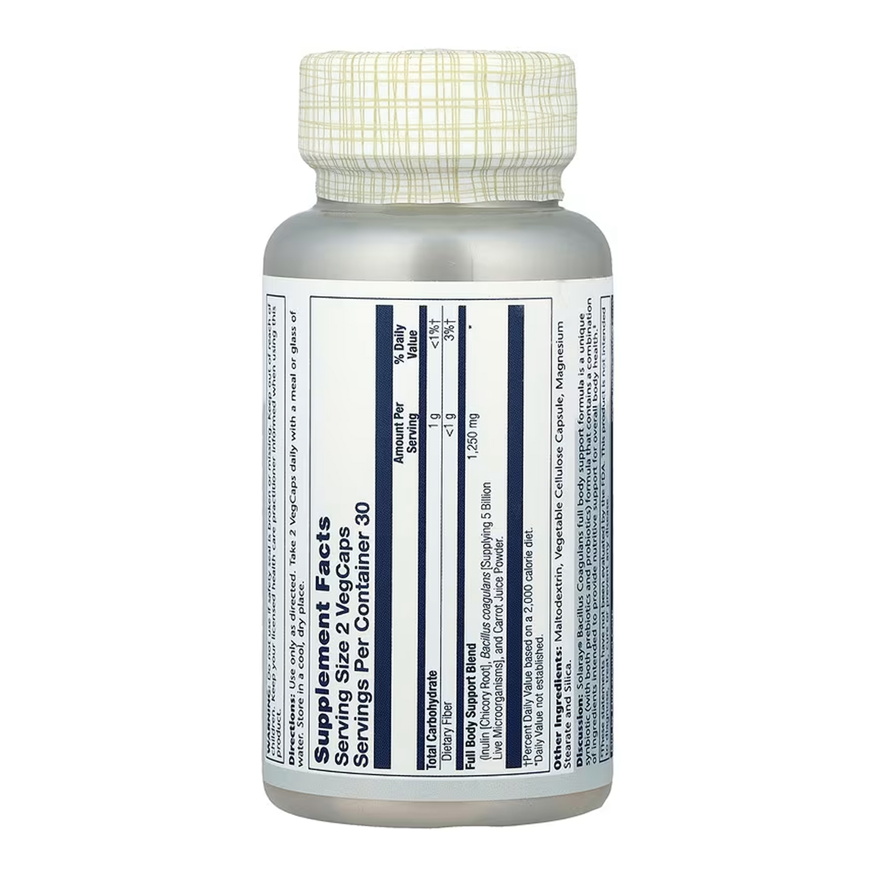 Solaray Bacillus Coagulans 5 Billion CFU - 60 vcaps 2023-10-6977