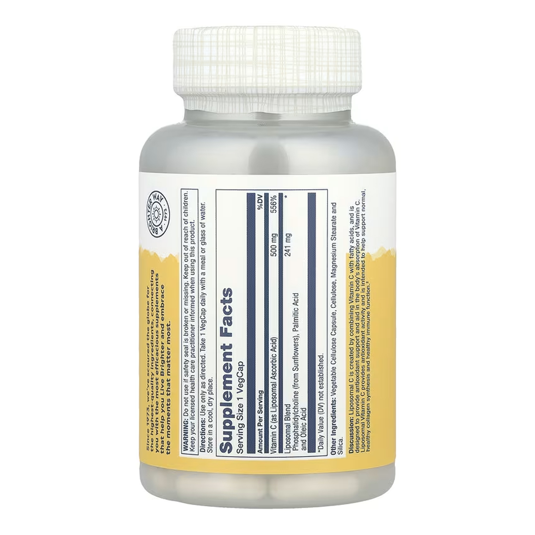 Solaray Liposomal Vitamin C 500mg - 100 vcaps 2023-10-6787