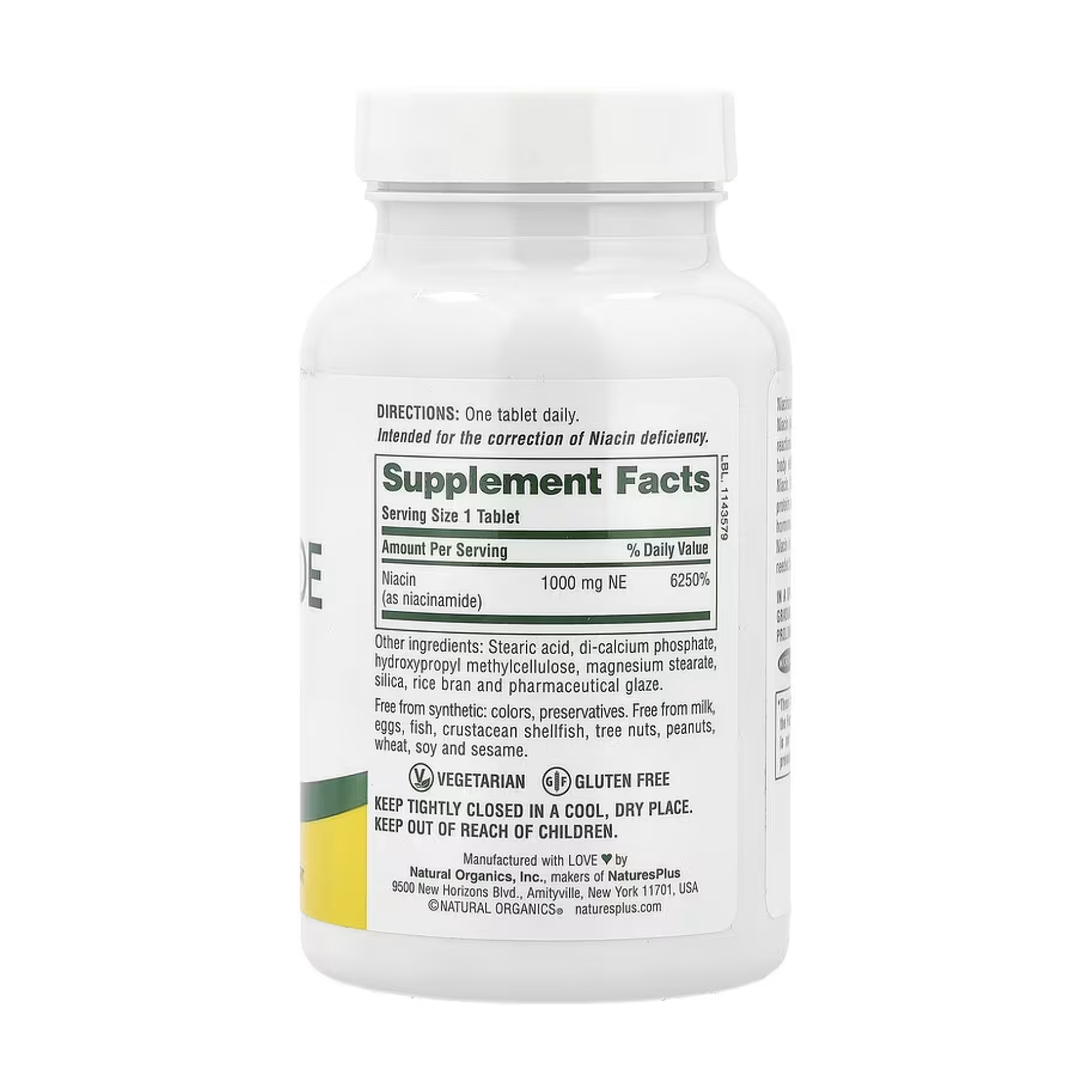 Nature's Plus Niacinamide 1000mg - 90 tabs 2023-10-5221