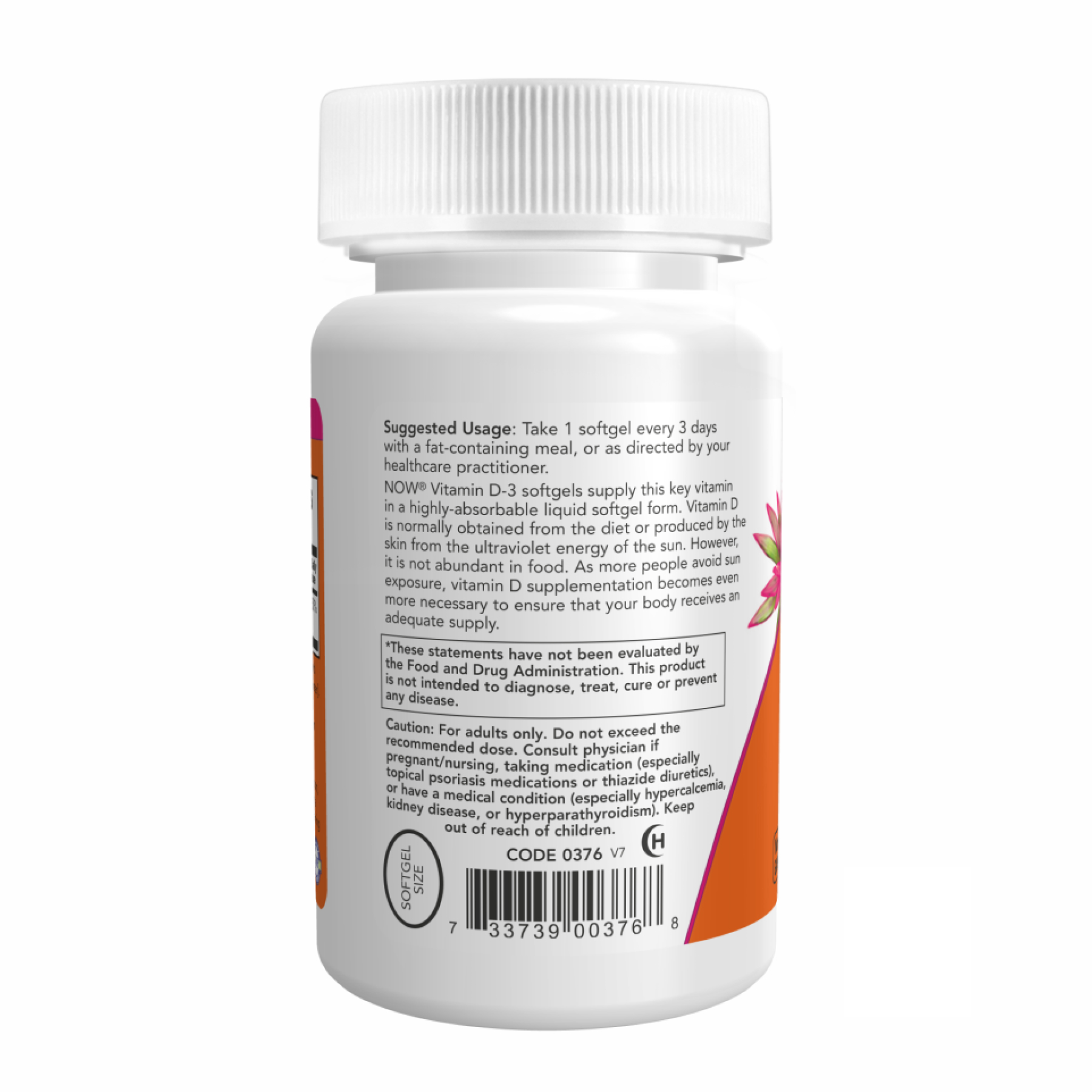 Now Foods VIT D-3 10,000 IU - 120 sgels 2022-09-1191
