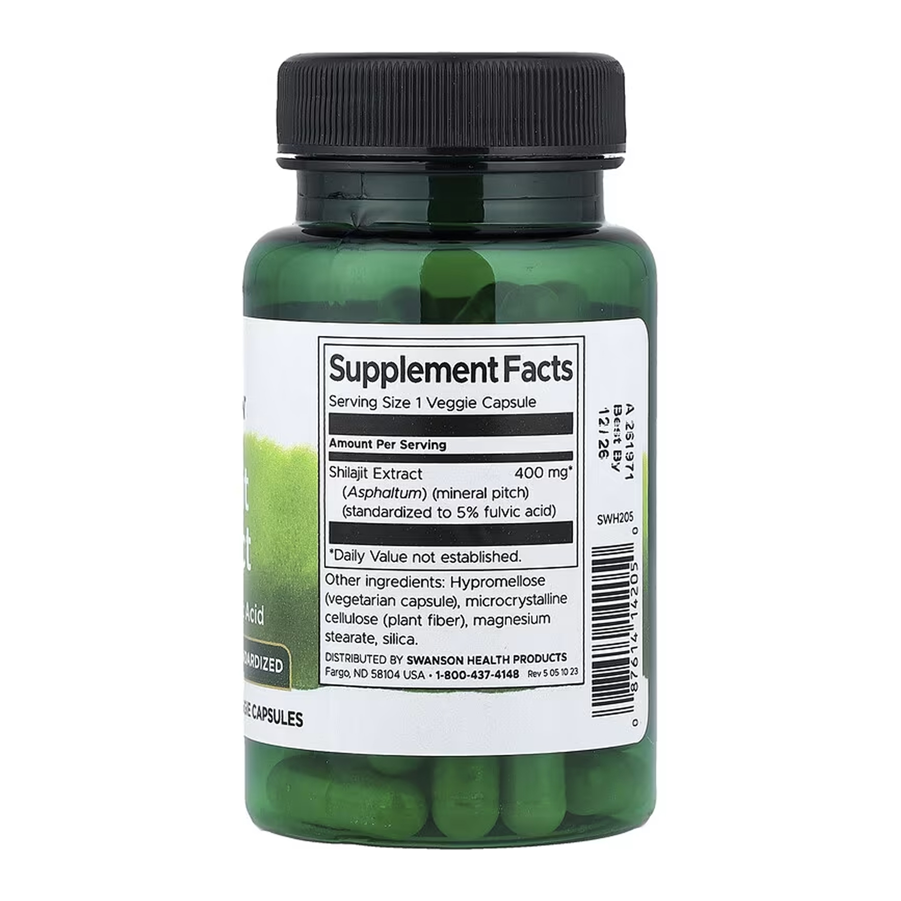 Swanson Shilajit Extract Standardized 400 mg - 60 vcaps 2023-10-7889