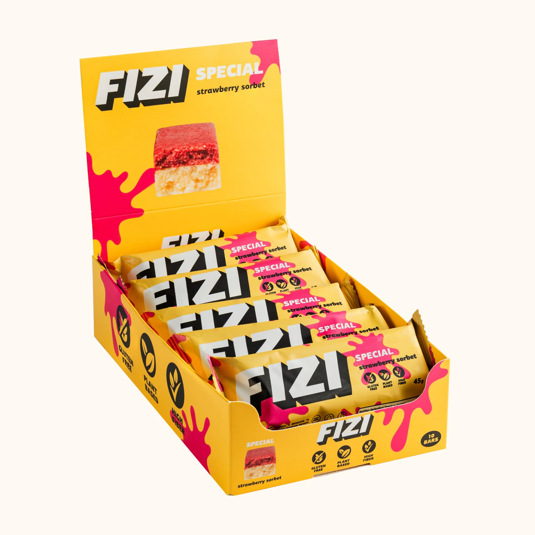 FIZI Special Box - 10x45g Strawberry Sorbet 2023-10-6015