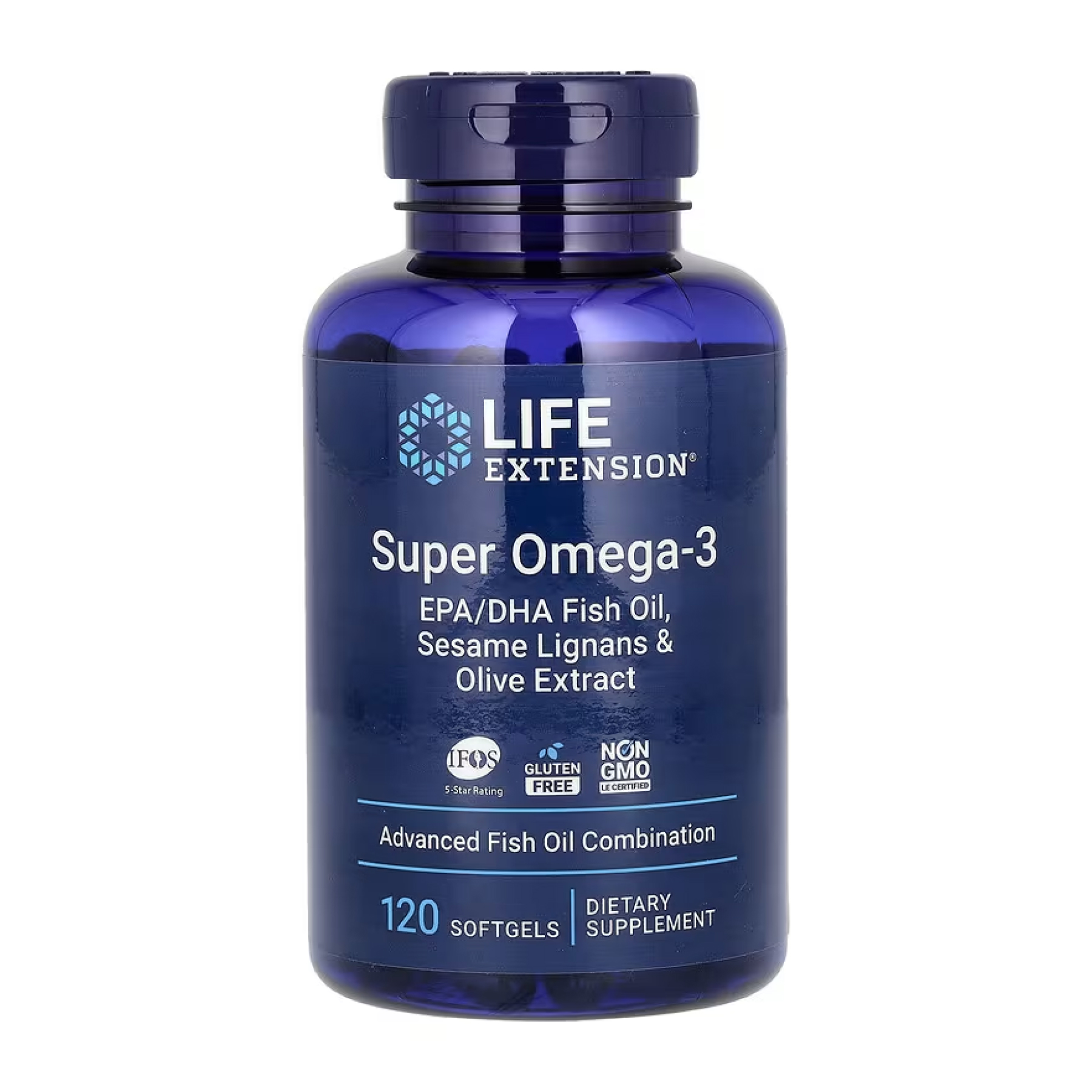 Life Extension Super Omega-3 EPA/DHA Fish Oil Sesame Lignans & Olive Extract - 120 softgels 2022-10-1936