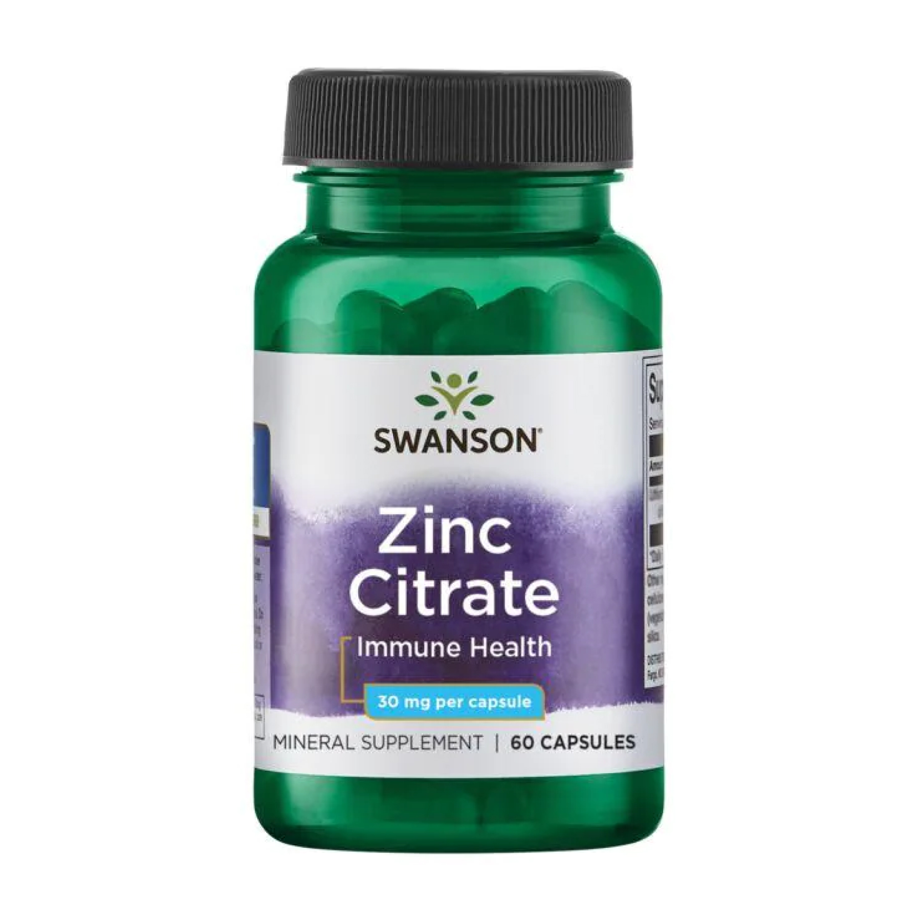Swanson Zinc Citrate 30 mg - 60caps 100-74-2160613-20