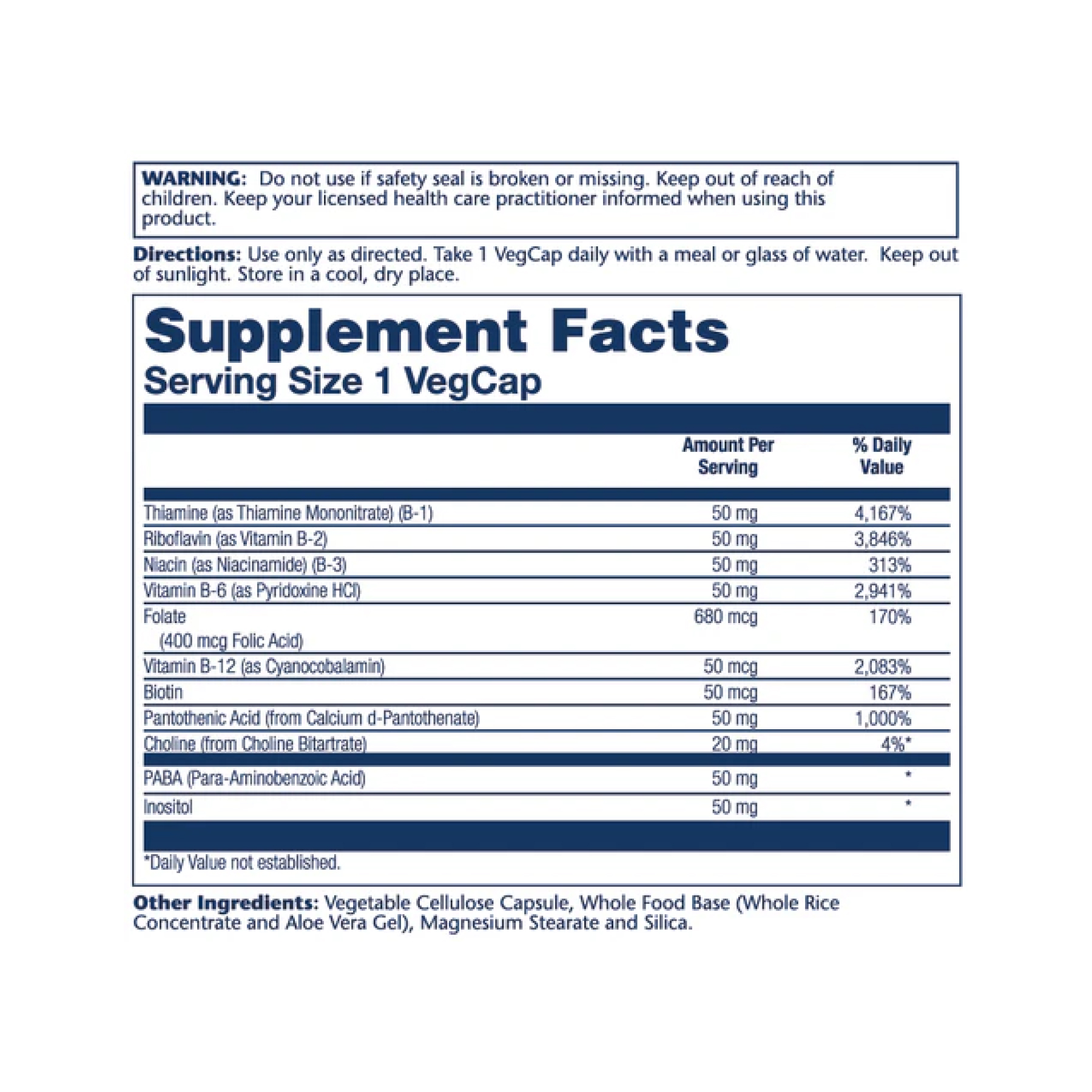 Solaray Vitamin B-Complex 50 50mg - 100 vcaps 2023-10-2383