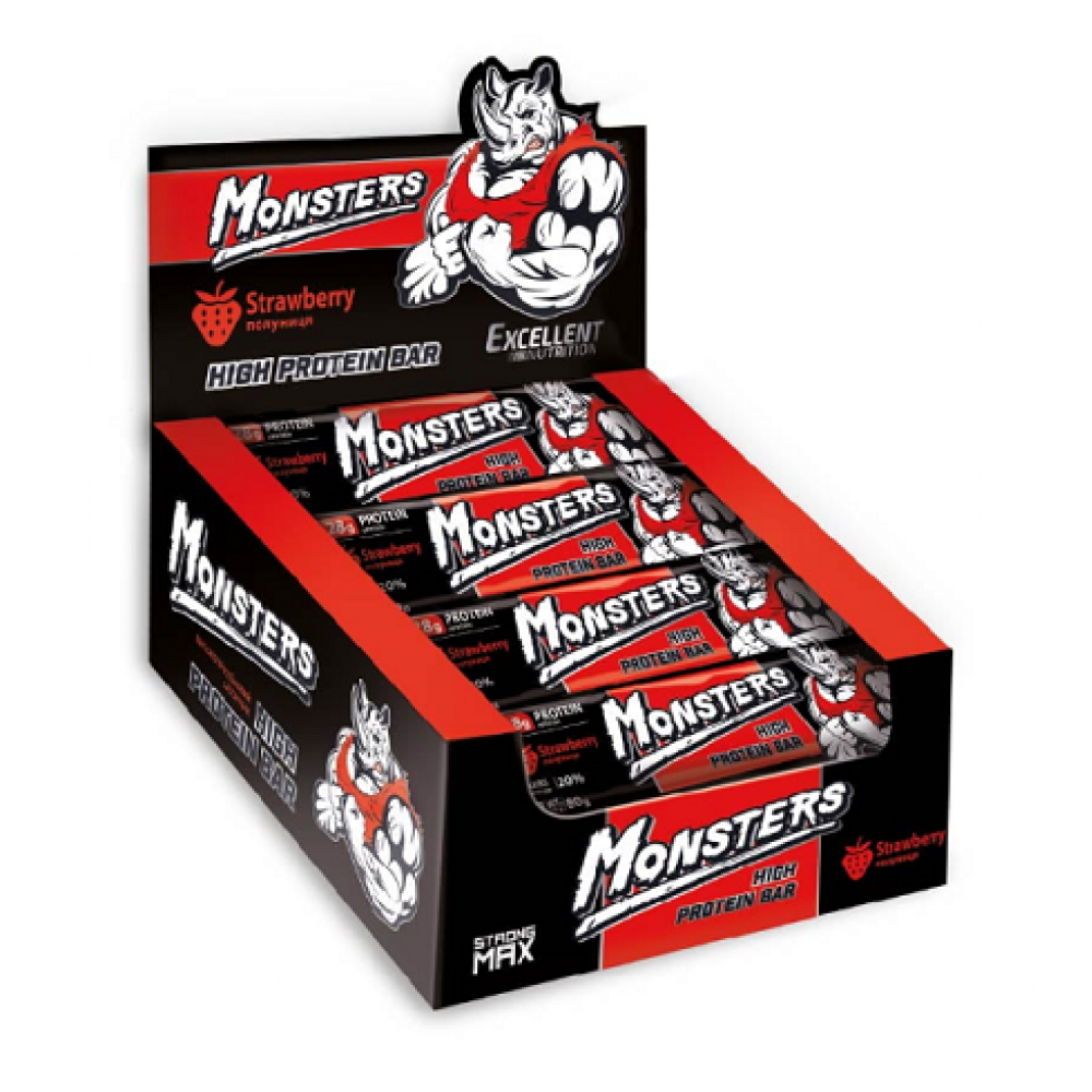 Monsters Strong Max - 80g x 20шт Strawberry 100-86-2384758-20