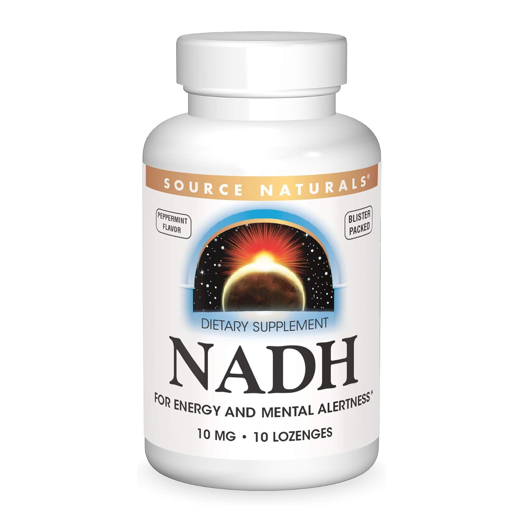 Source Naturals NADH 10mg Peppermint - 10 lozenges 2023-10-5893