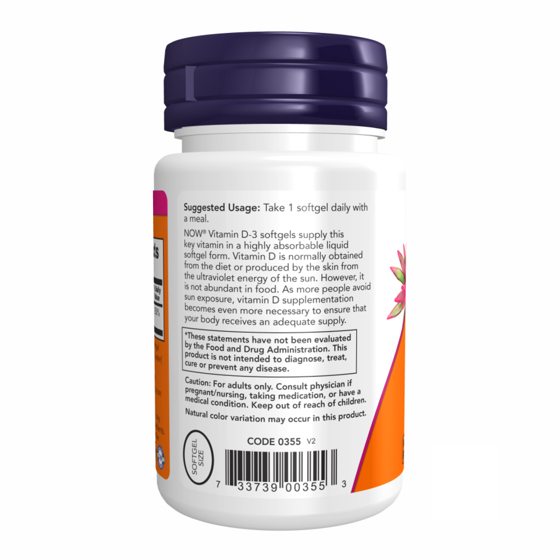 Now Foods VIT D-3 2000 IU - 240 sgels 2022-09-1192