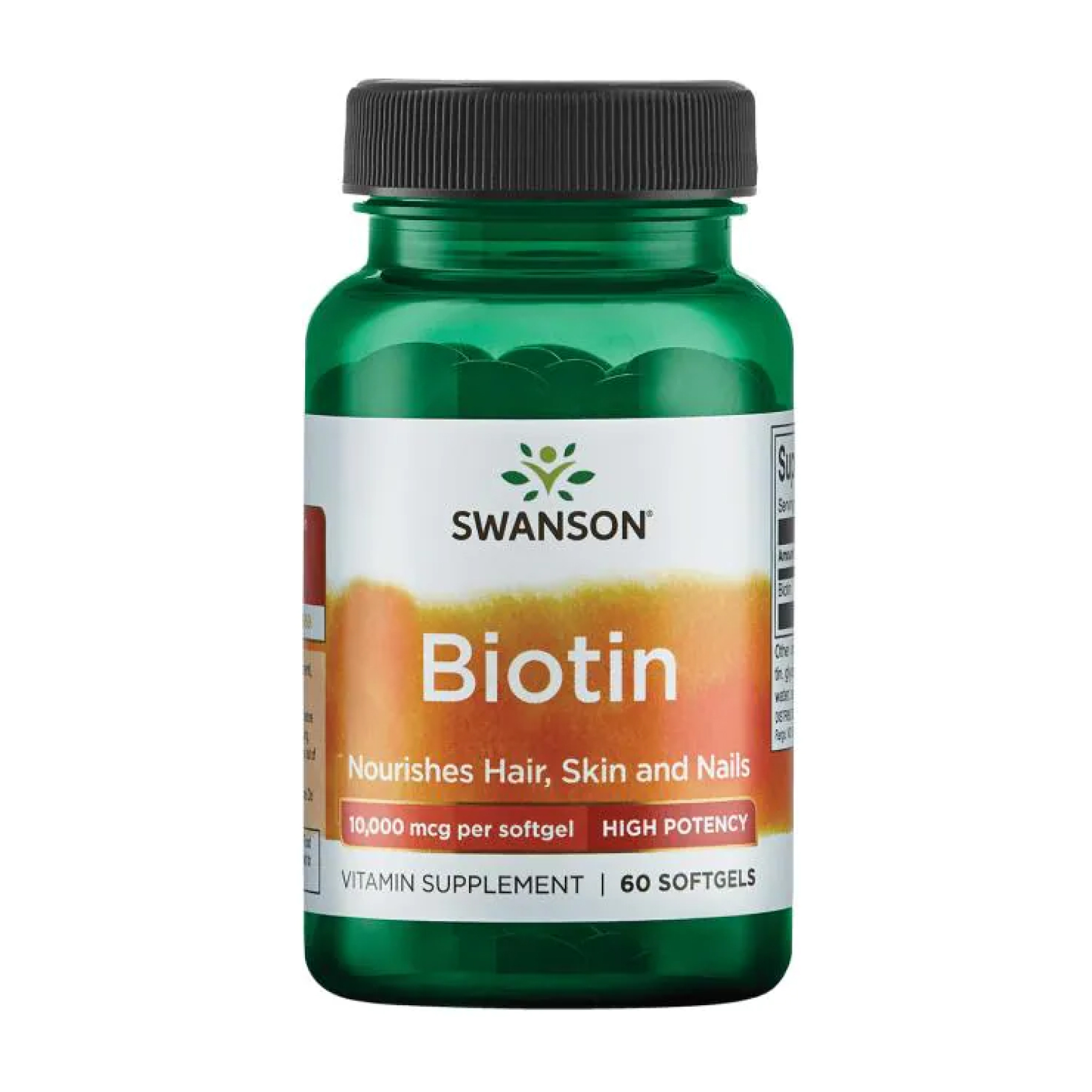 Swanson Biotin High Potency 10,000 mcg - 60sgels 100-31-9880236-20