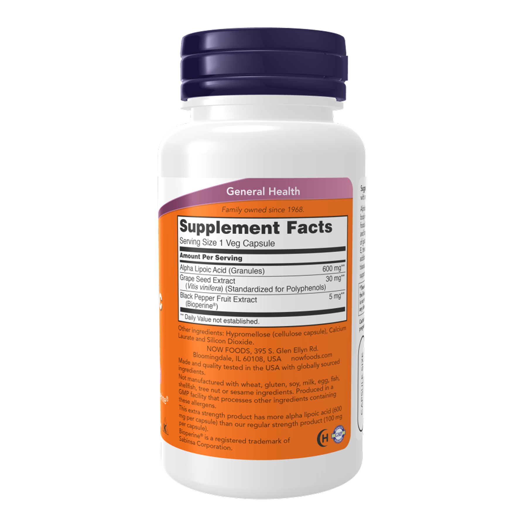 Now Foods Alpha Lipoic Acid 600mg - 120 caps 2023-10-5841