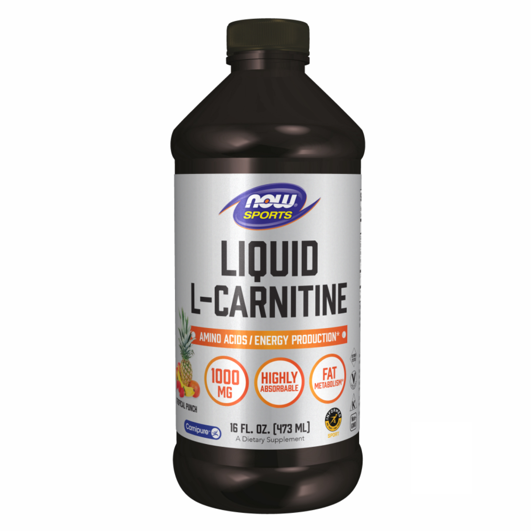 Now Foods Carnitine Liquid 1000mg - 473ml Tropical Punch 2022-10-2088