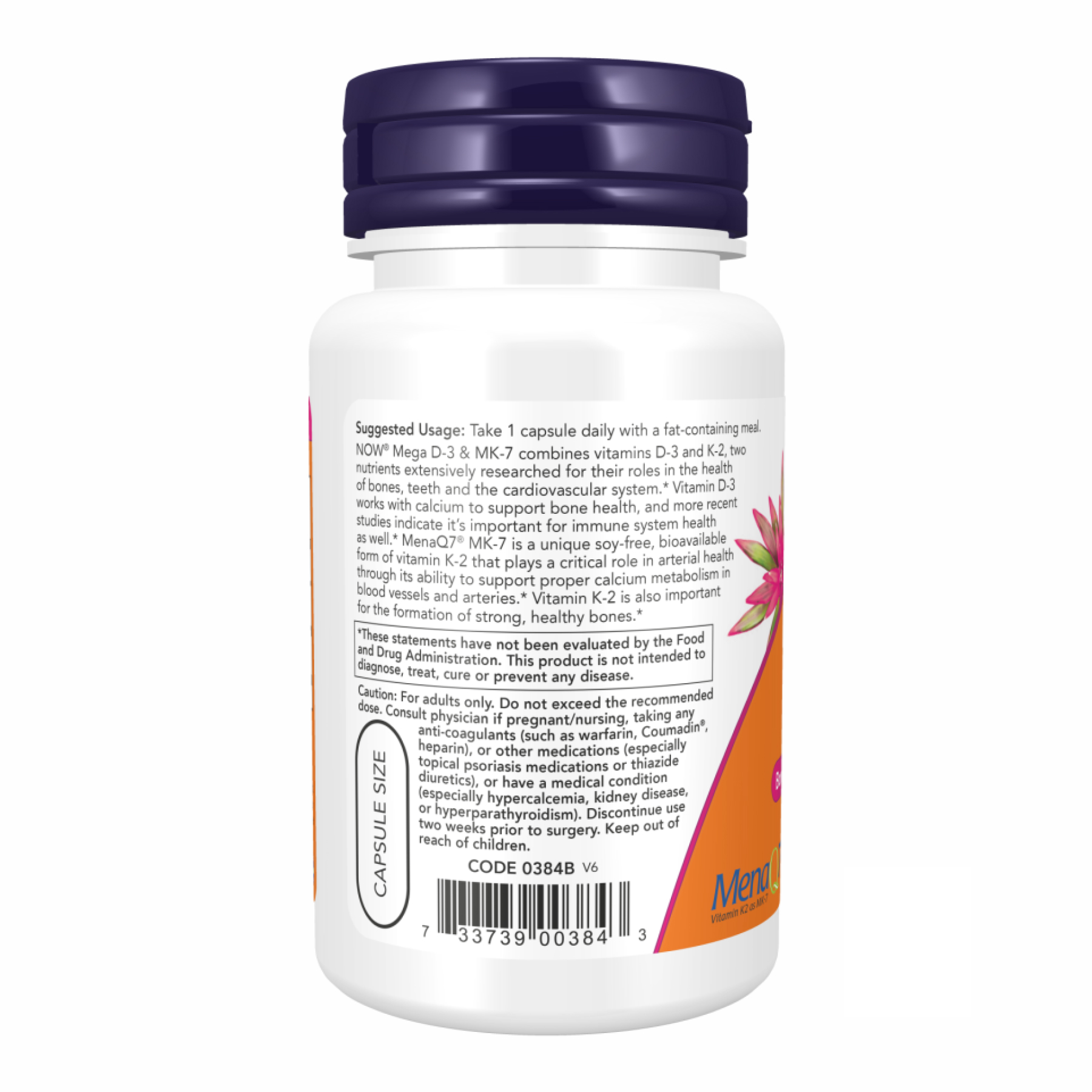 Now Foods MEGA D-3 & MK-7 - 60 vcaps 2022-09-1193