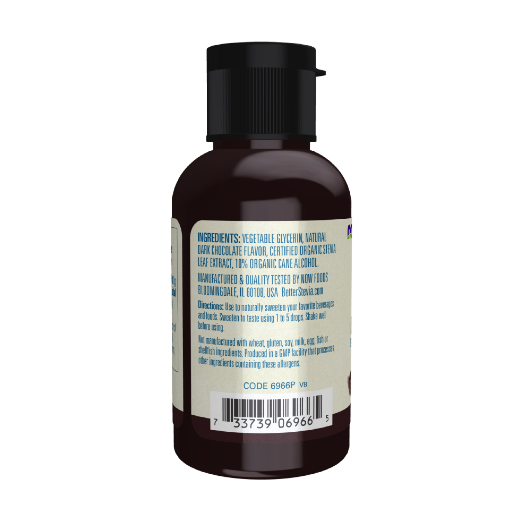 Now Foods BetterStevia® Liquid - 59ml Dark Chocolate 2023-10-3575