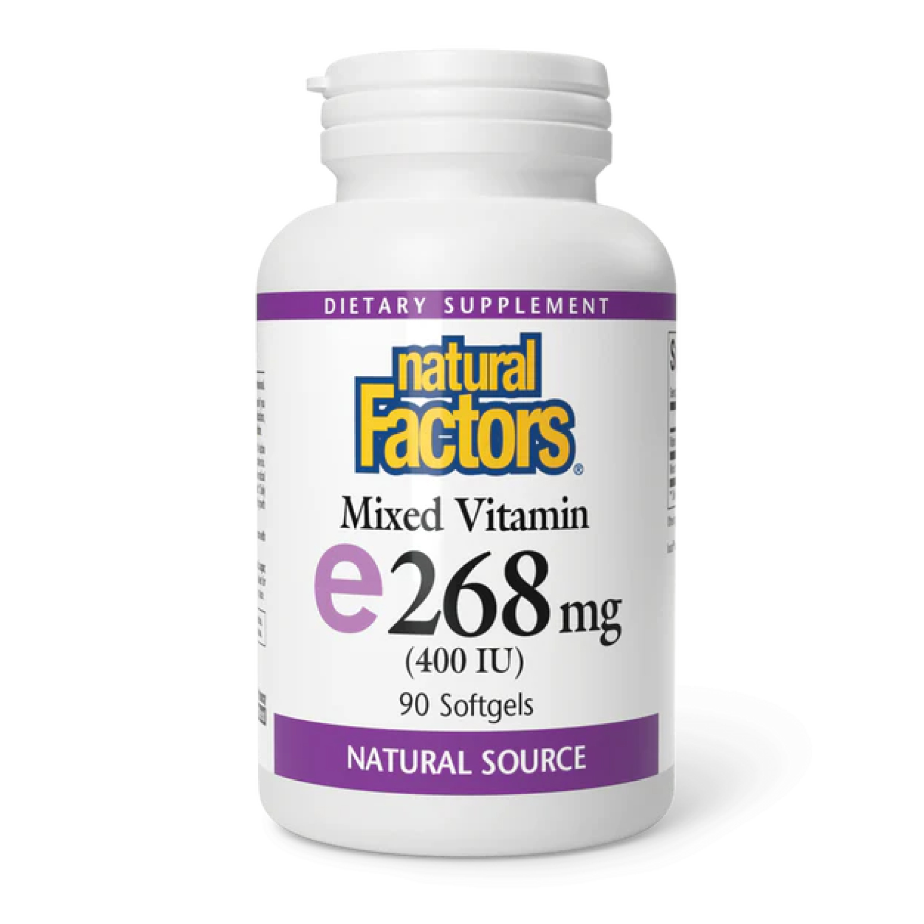Natural Factors Mixed Vitamin E 268 mg (400 IU) - 90 softgels 2023-10-3815