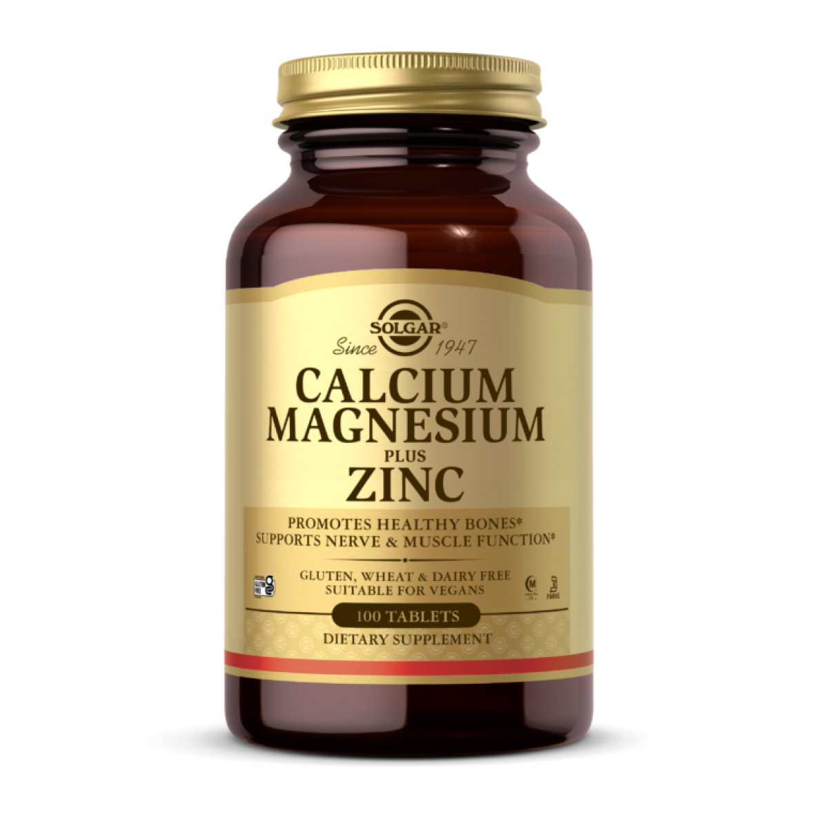 Solgar Calcium Magnesium Plus Zinc - 100 tabs (Пошкоджена етикетка) 2023-10-7950