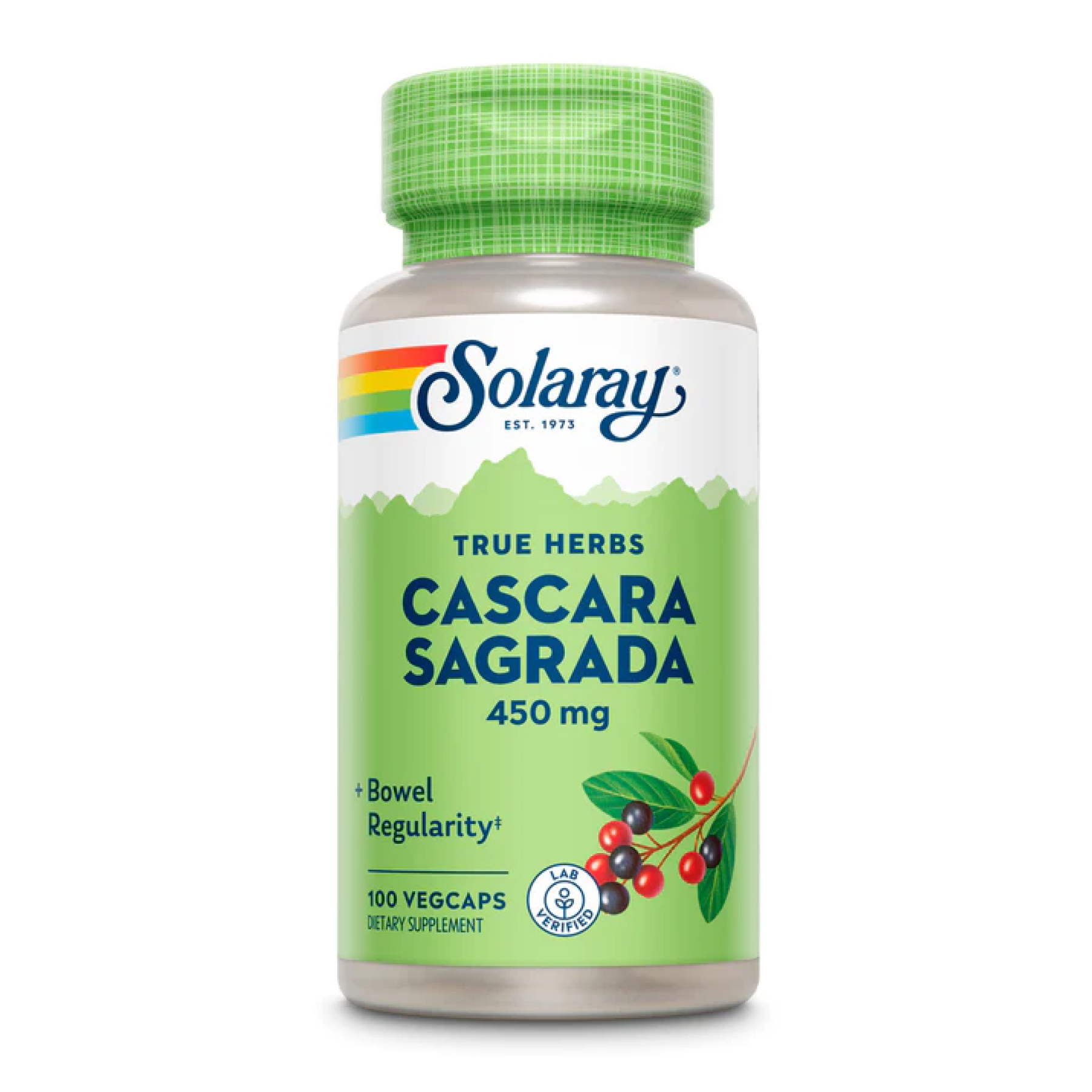 Solaray Cascara Sagrada Bark 450mg - 100 vcaps 2023-10-2125
