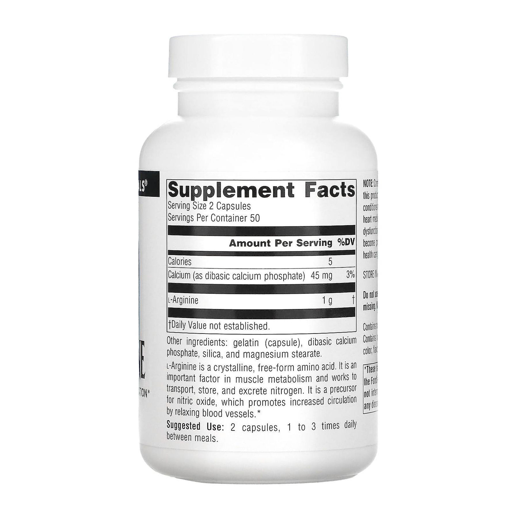 Source Naturals L-Arginine 500 mg - 100 tabs 2023-10-6605