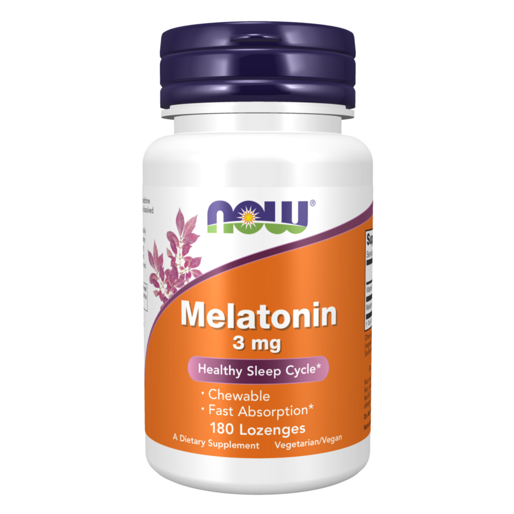Now Foods Melatonin 3mg - 180 lozenges 100-45-9054758-20
