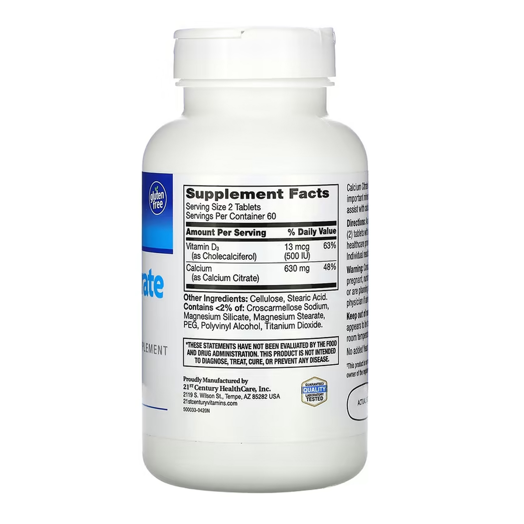 21st Century Calcium Citrate + D3 Max - 120 tabs 2023-10-7119