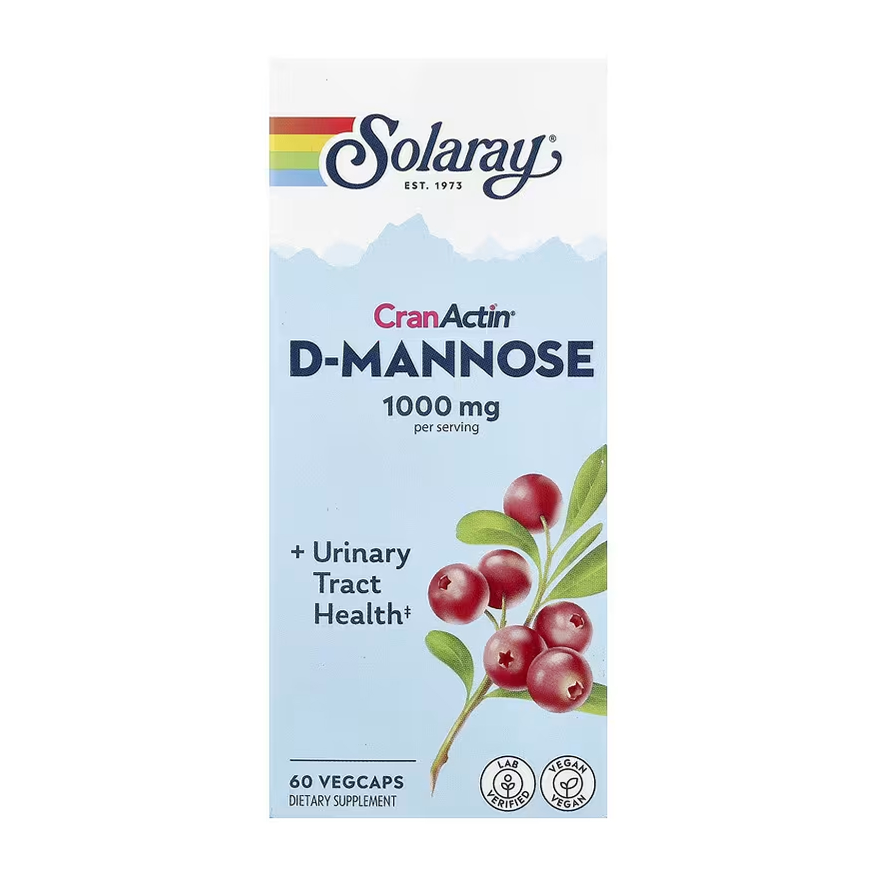 Solaray CranActin D-Mannose 1000mg - 60 vcaps 2023-10-5844