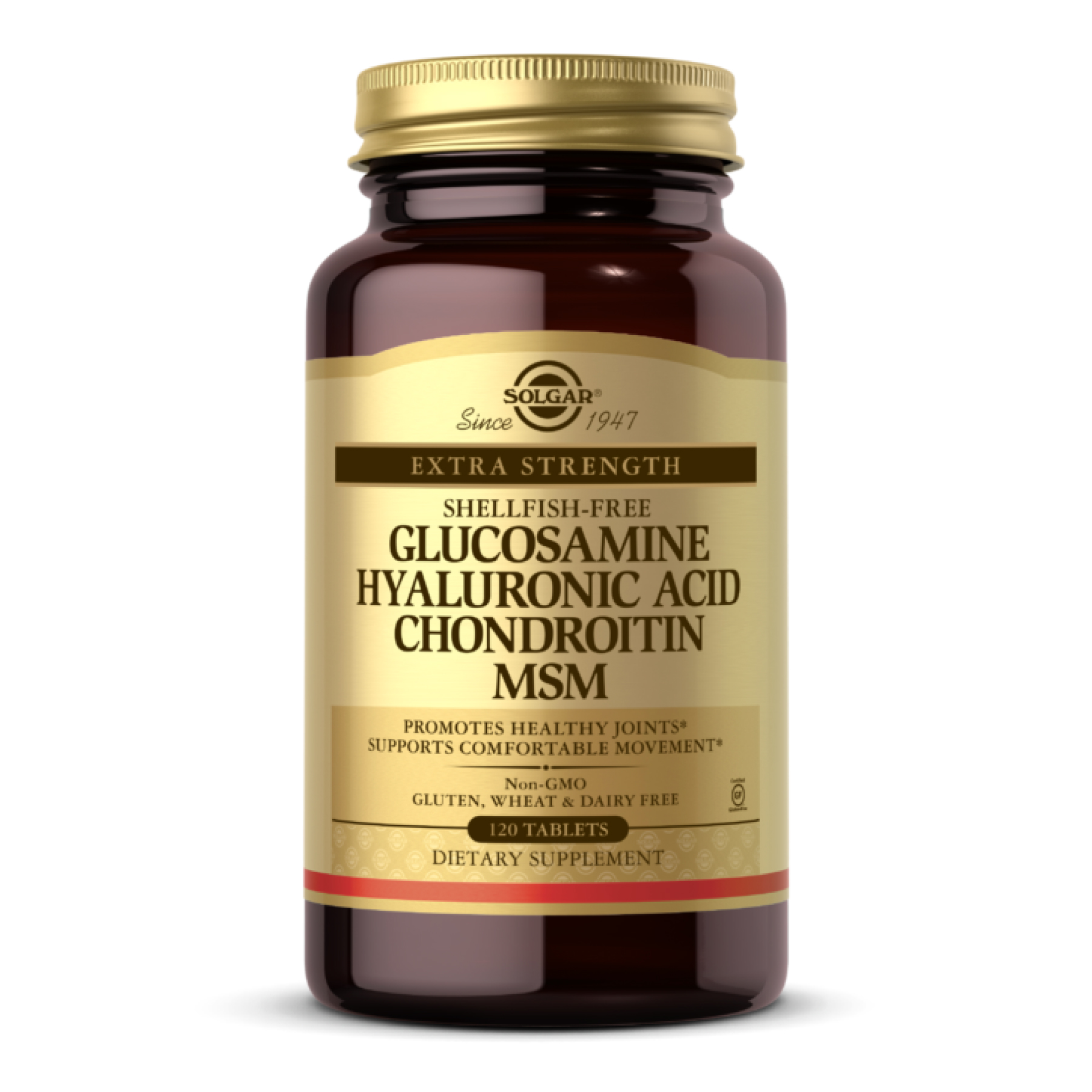 Solgar Glucosamine Hyaluronic Acid Chondroitin MSM (Shellfish-Free) - 120 tabs 2023-10-4122