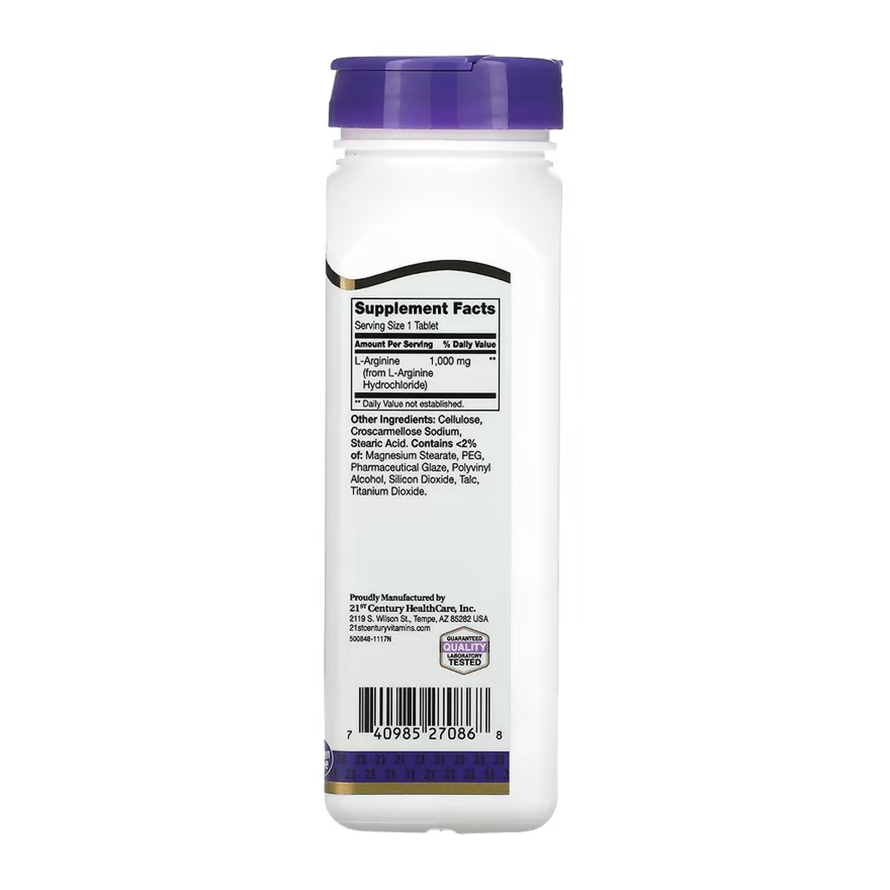 21st Century L-Arginine 1000 mg - 100 tabs 2023-10-7068