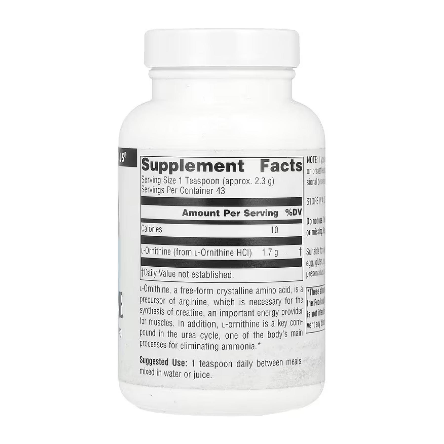 Source Naturals L-Ornithine - 100g 2023-10-5277