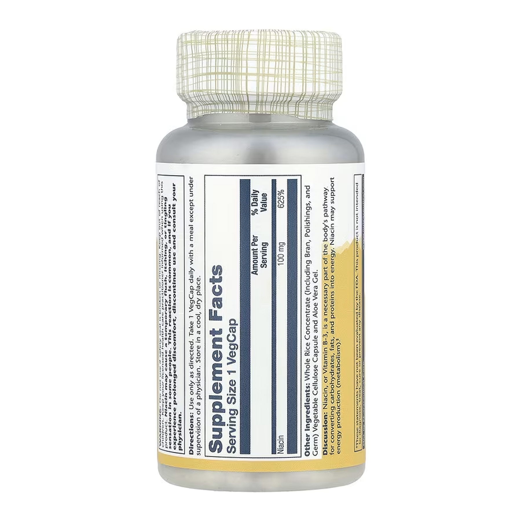 Solaray Niacin 100mg - 100 vcaps 2023-10-6742