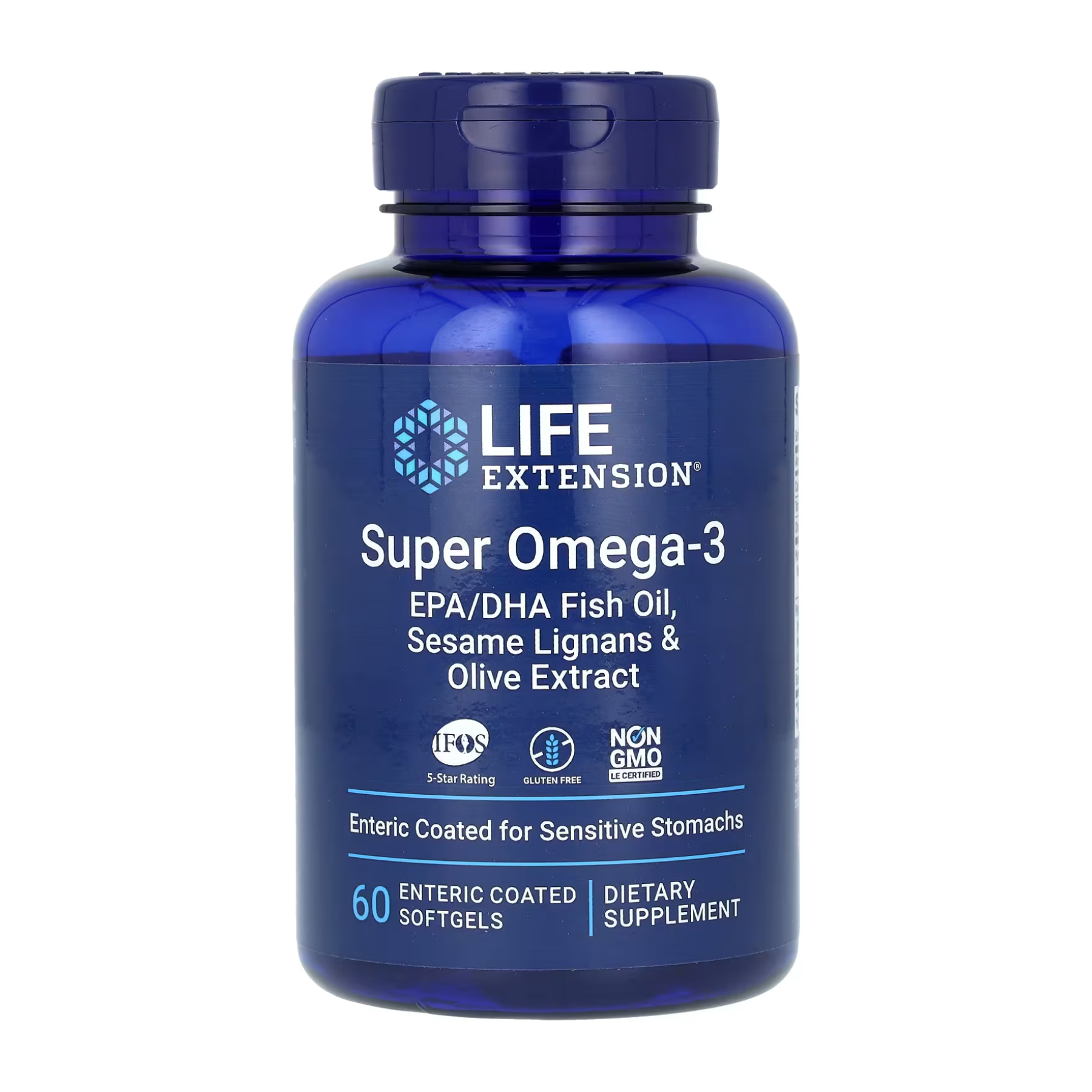 Life Extension Super Omega-3 EPA/DHA Fish Oil Sesame Lignans & Olive Extract Enteric Coated - 60 softgels 2022-10-1941