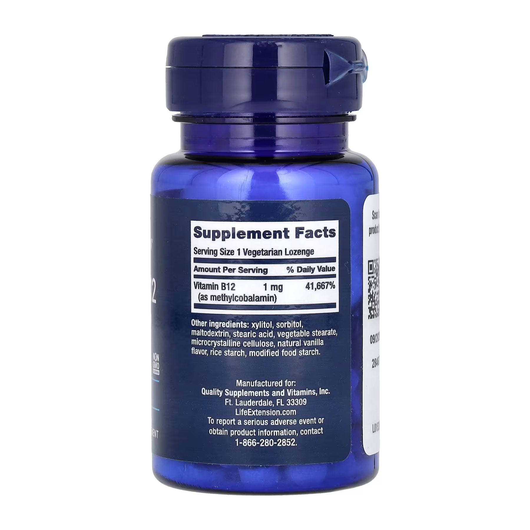 Life Extension Vitamin B12 Methylcobalamin 1 mg - 60 vcaps 2022-10-1891