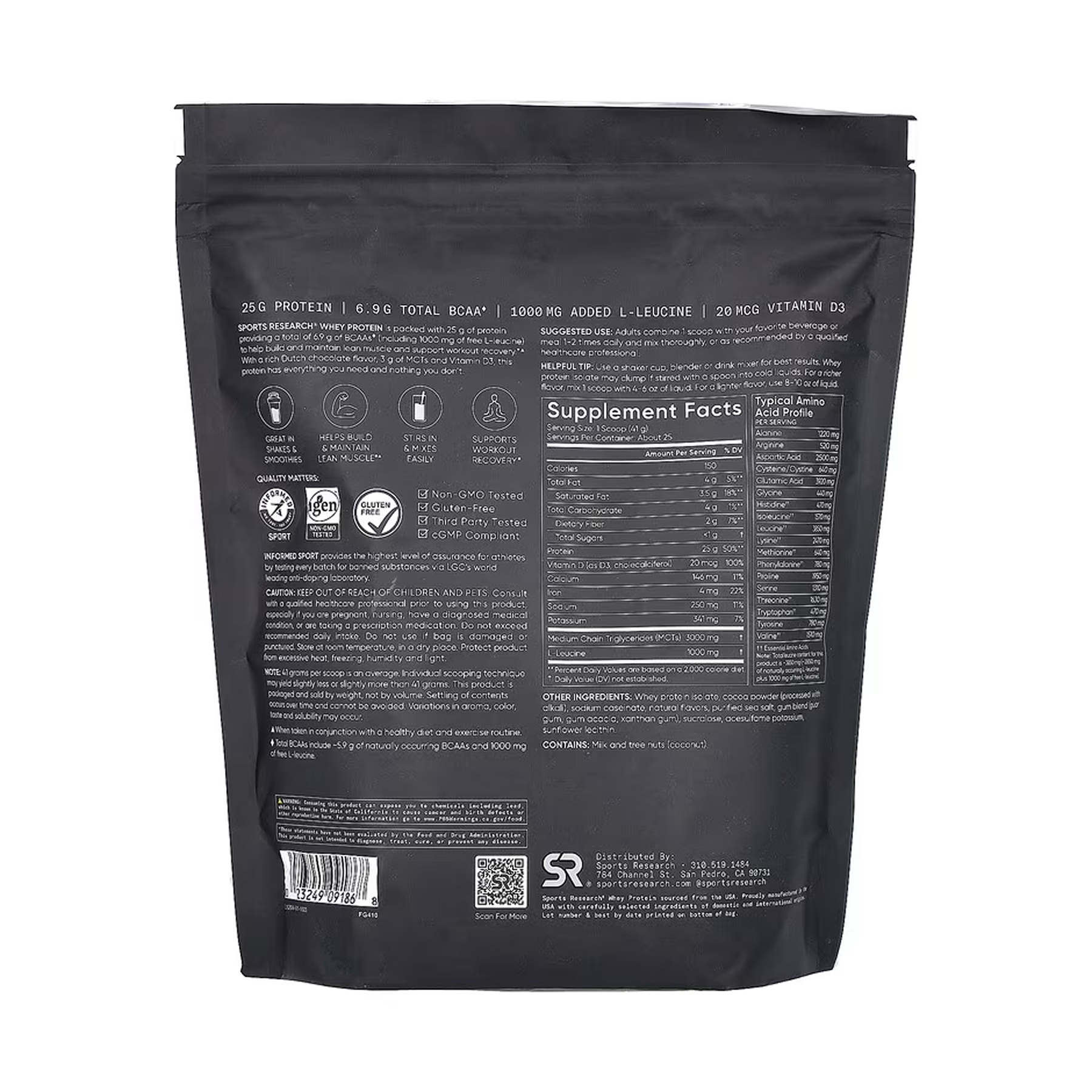 Sport Research Whey Protein Isolate - 1030g Chocolate (Пошкоджена етикетка) 2024-11-0259