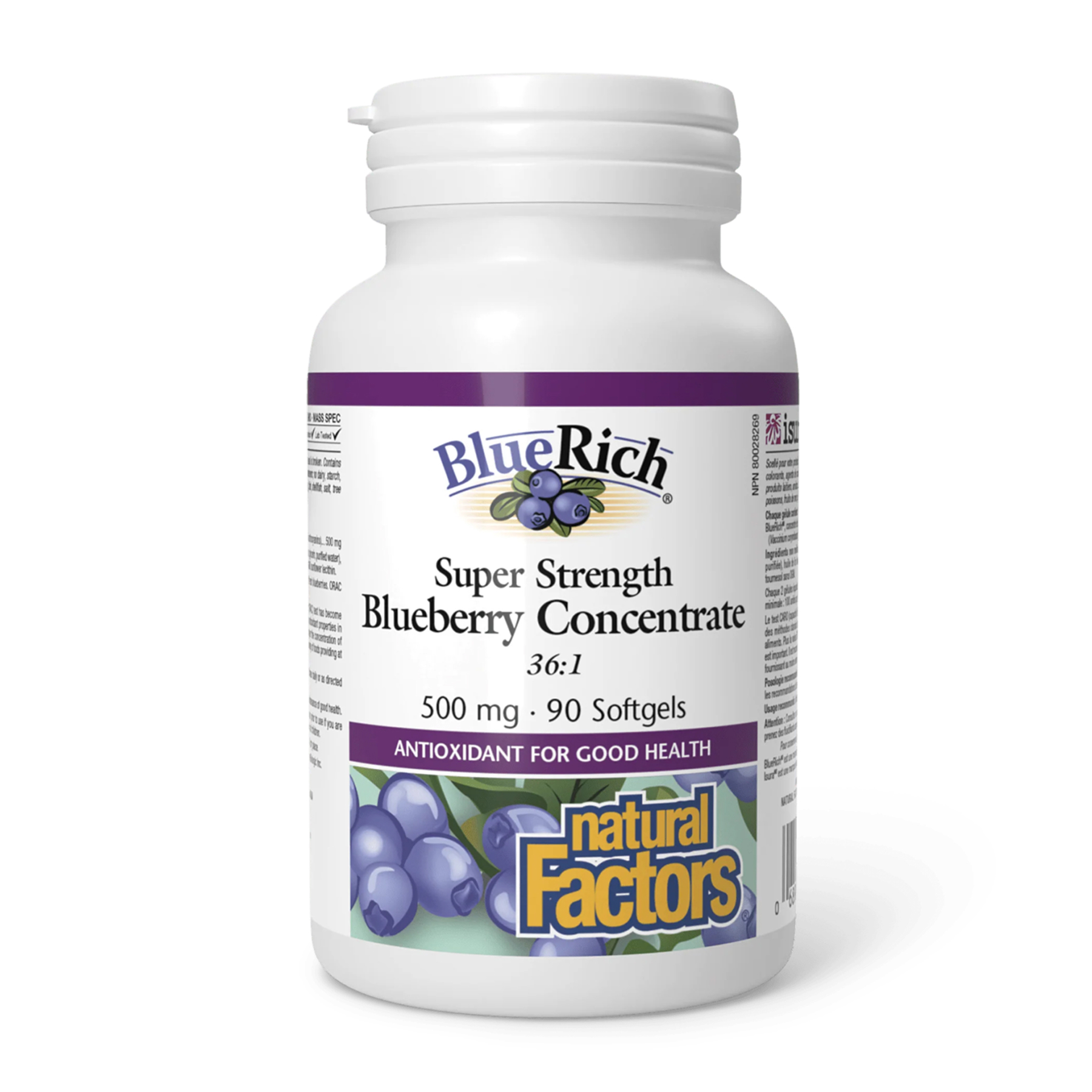 Natural Factors BlueRich 500mg - 90 softgels 2023-10-4055