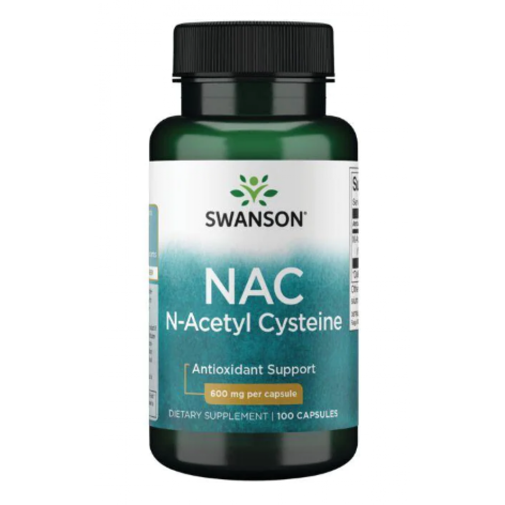 Swanson N-Acetyl Cysteine 600mg -100caps 100-94-6677793-20