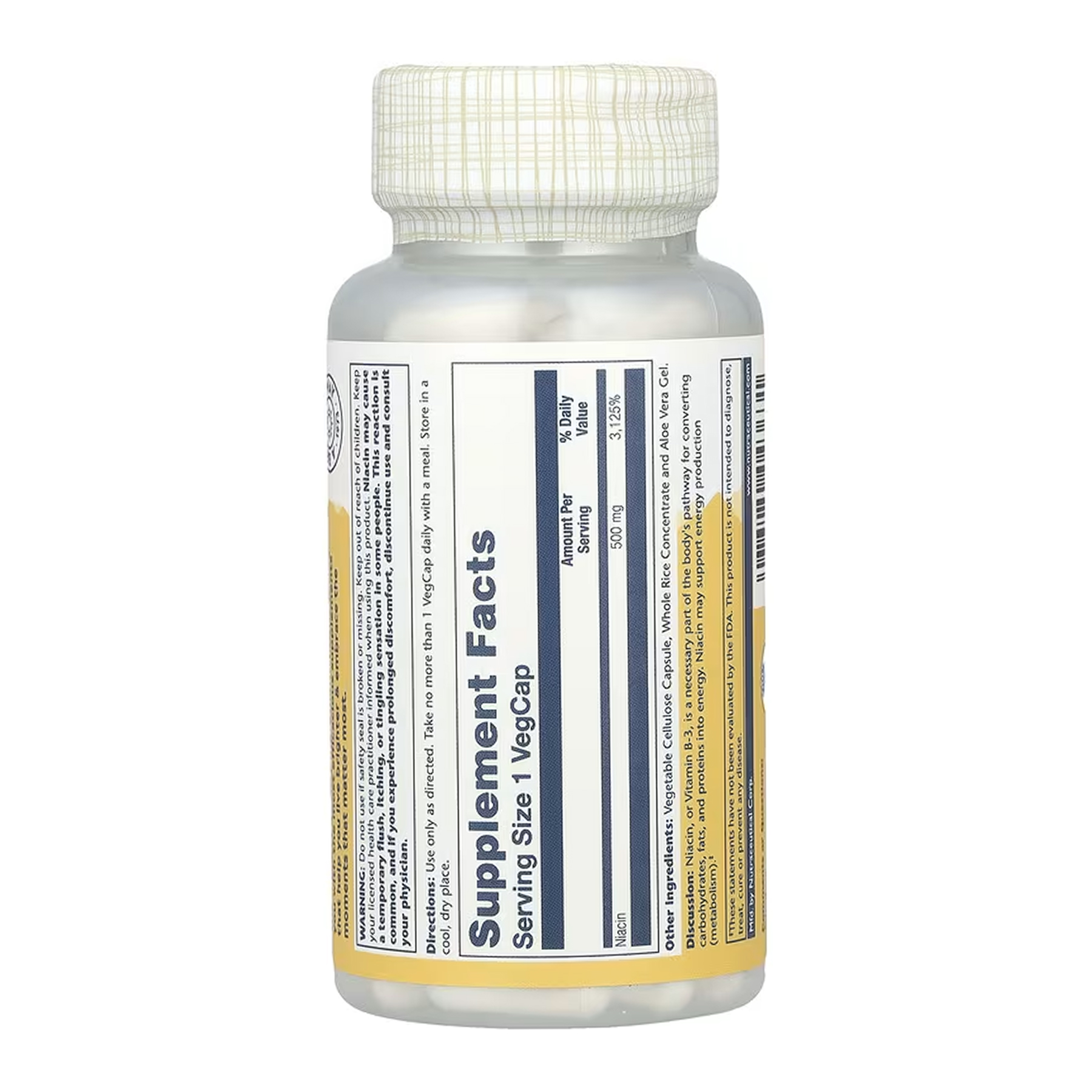 Solaray Niacin 500mg - 100 vcaps 2023-10-6743